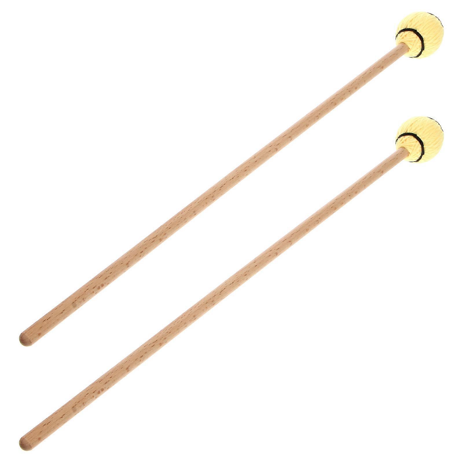 Marimba Mallets 2Pcs Quality Maple Drumsticks for Musicians Yellow Great for Practice and Performance