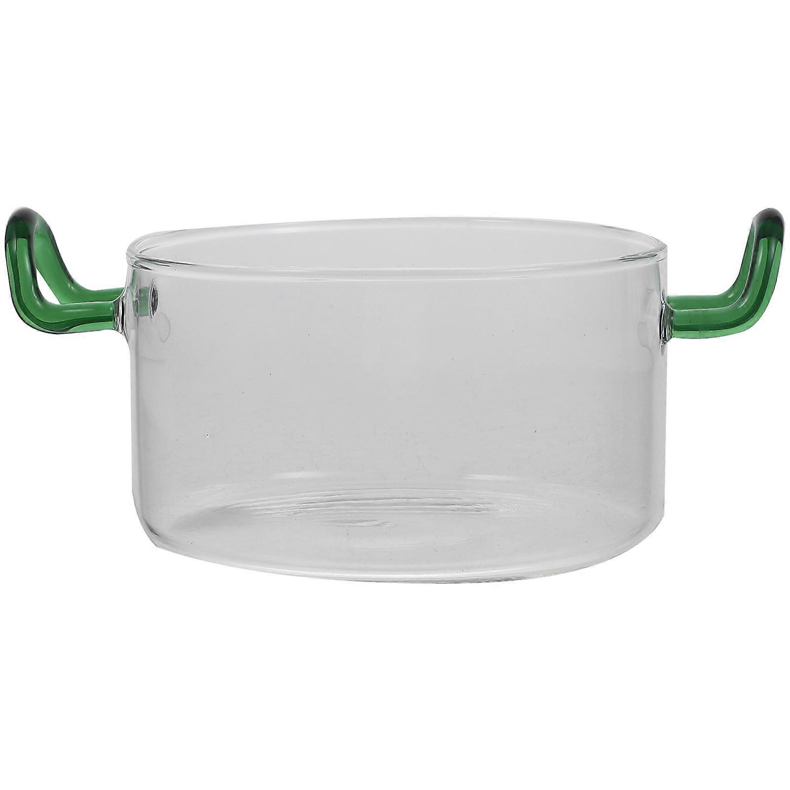 Glass Food Bowl with Handle High Borosilicate Glass Salad & Soup Bowl for Home, Restaurant & Hotel Use Elegant Design, Easy to Clean, Perfect for