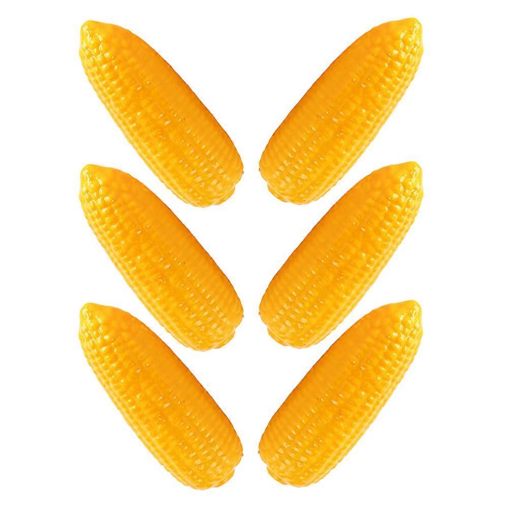 6pcs Lifelike Artificial Corn Models Faux Corn Simulation Decoration For Home Farmhouse Restaurant Safe Foam Material Learning Prop