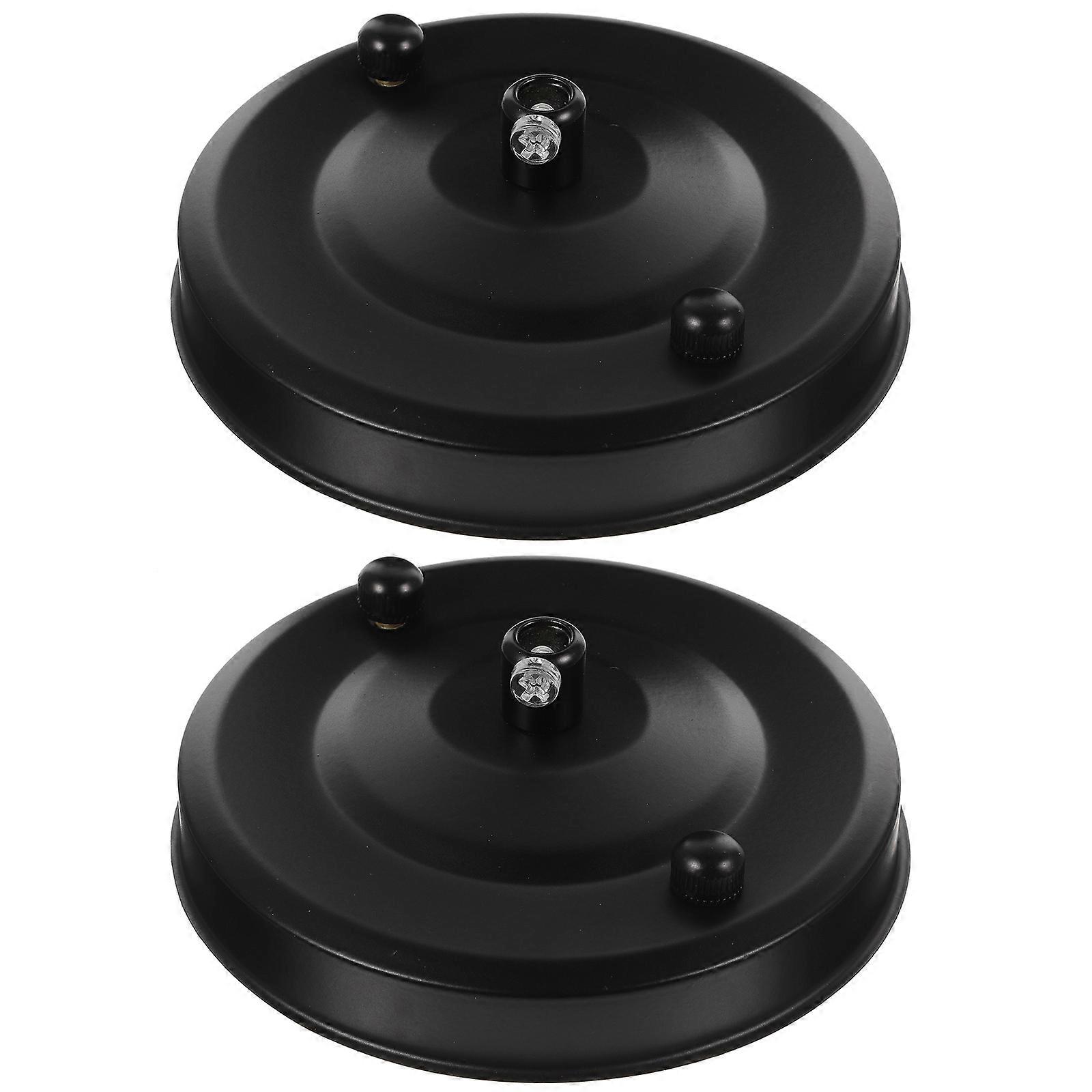 Ceiling Light Lamp Holder 2Pcs Black Simple Design Indoor Lighting Accessories Metal Mounting
