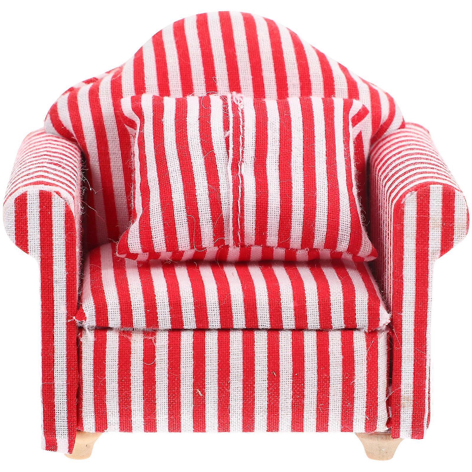 Striped Mini Hamster Sofa – Compact Pet Cage Accessory for Chinchillas, Hamsters – Decorative & Comfortable for Relaxing, Sleeping & Photography Props