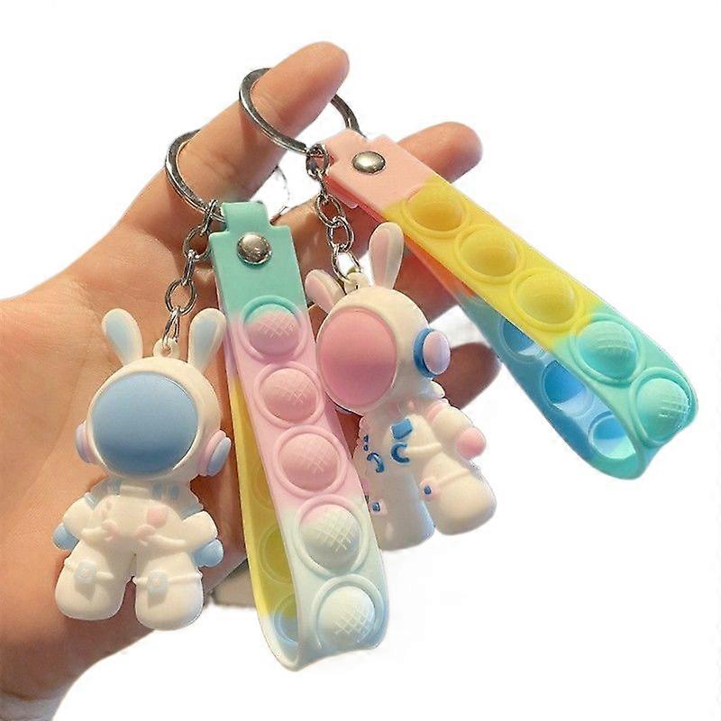 New Year Cartoon Space Rabbit Decompression Keychain Small Gift Student