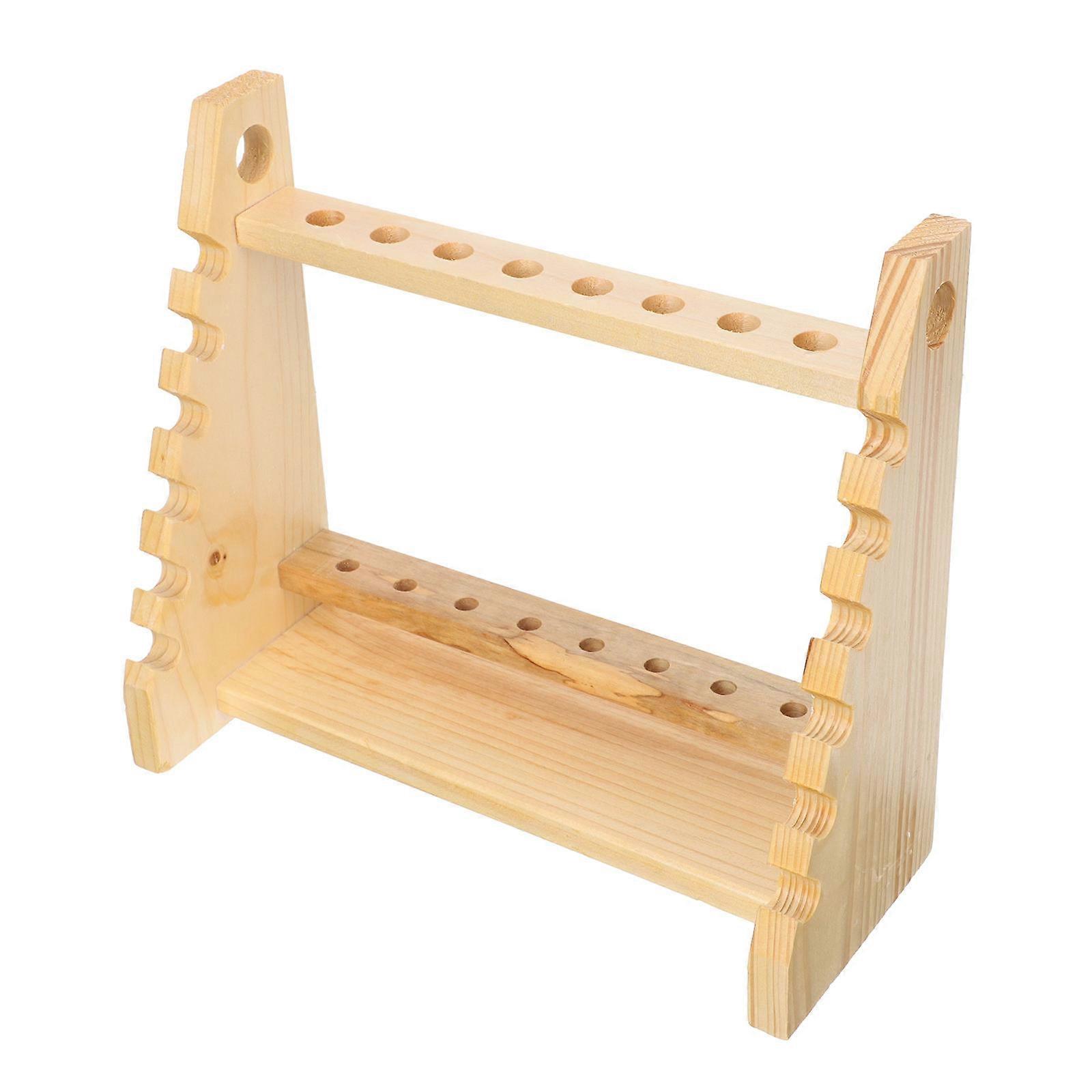 Test Tube Supports 1Pack Trapezoid Shaped Organizer For Laboratory Use Light Brown Multi-layer Storage Solution For Test Tubes And Pipettes