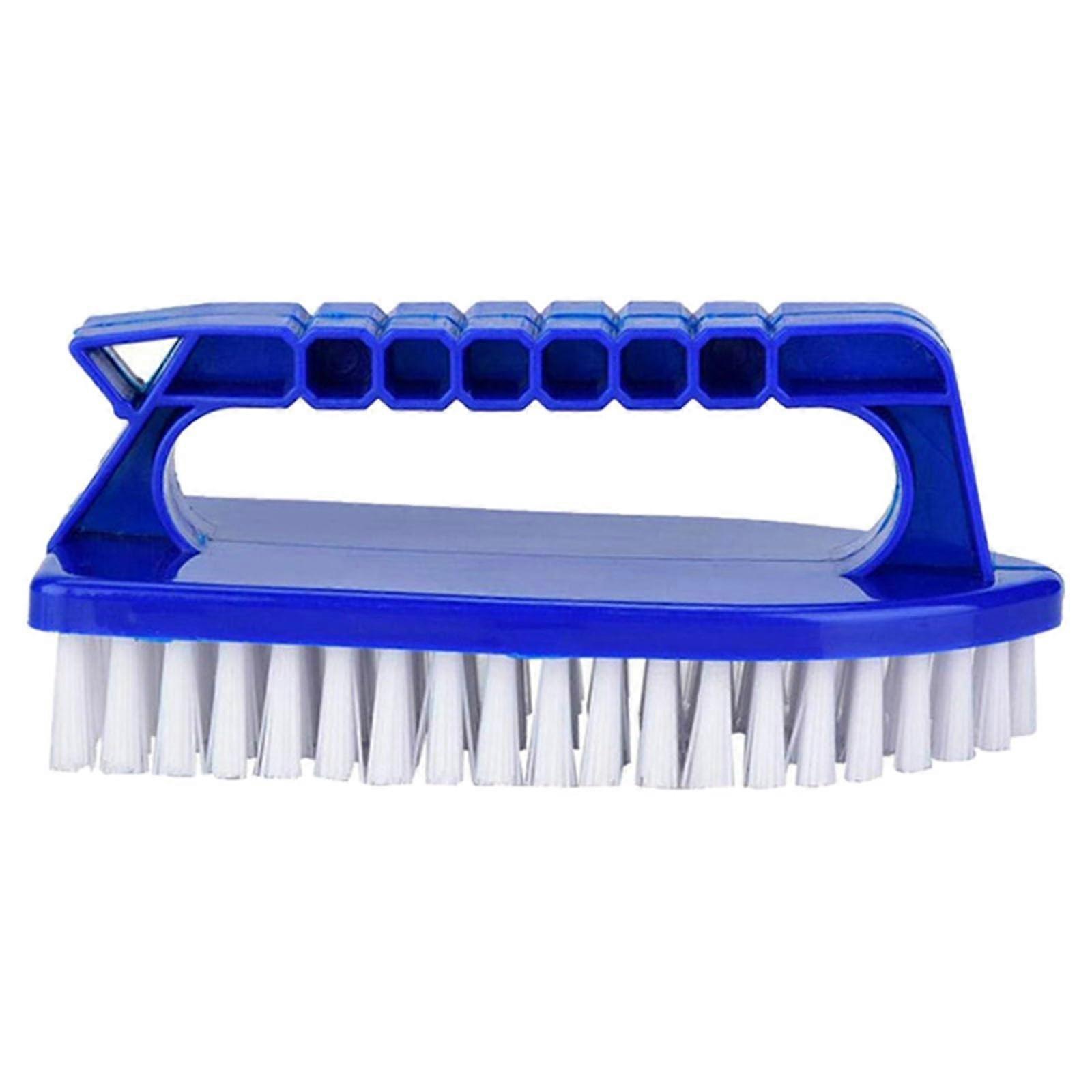 Pool Cleaning Brush Heavy Duty Handheld Scrubber With Handle Durable Plastic Blue 16cm