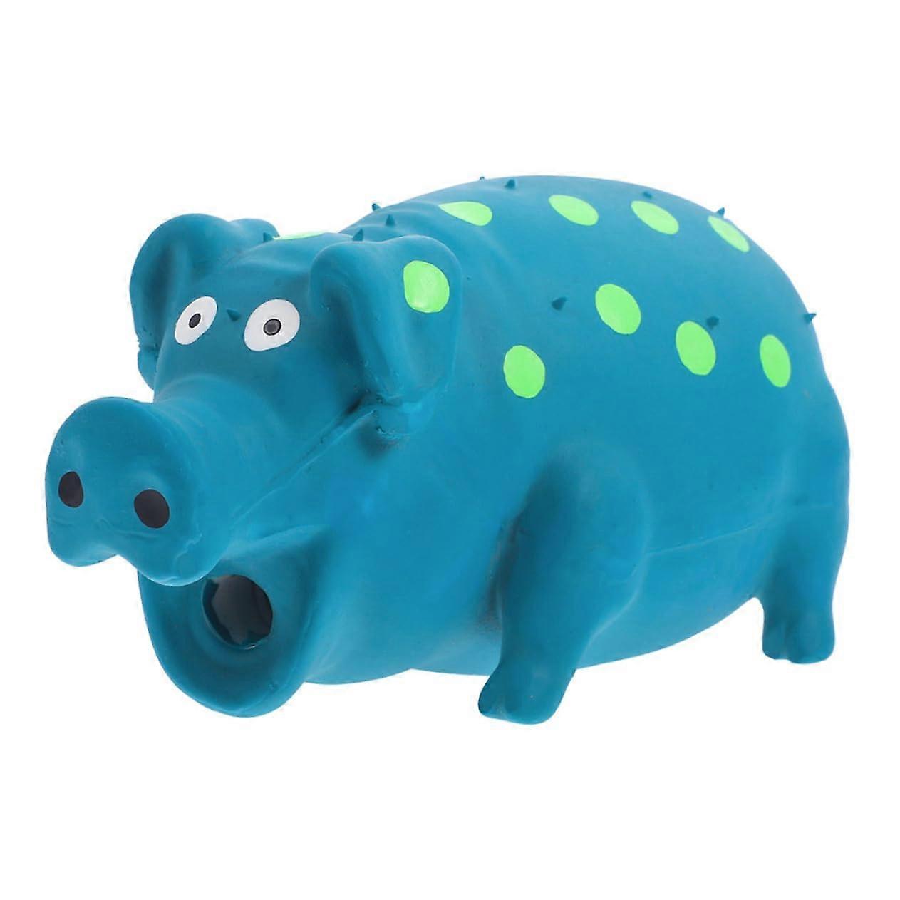 Latex Pig Squeaky Toy for Small Dogs, Grunting Dog Chew Toy, Interactive Play Toy for Dogs, Emulsion Sky Blue