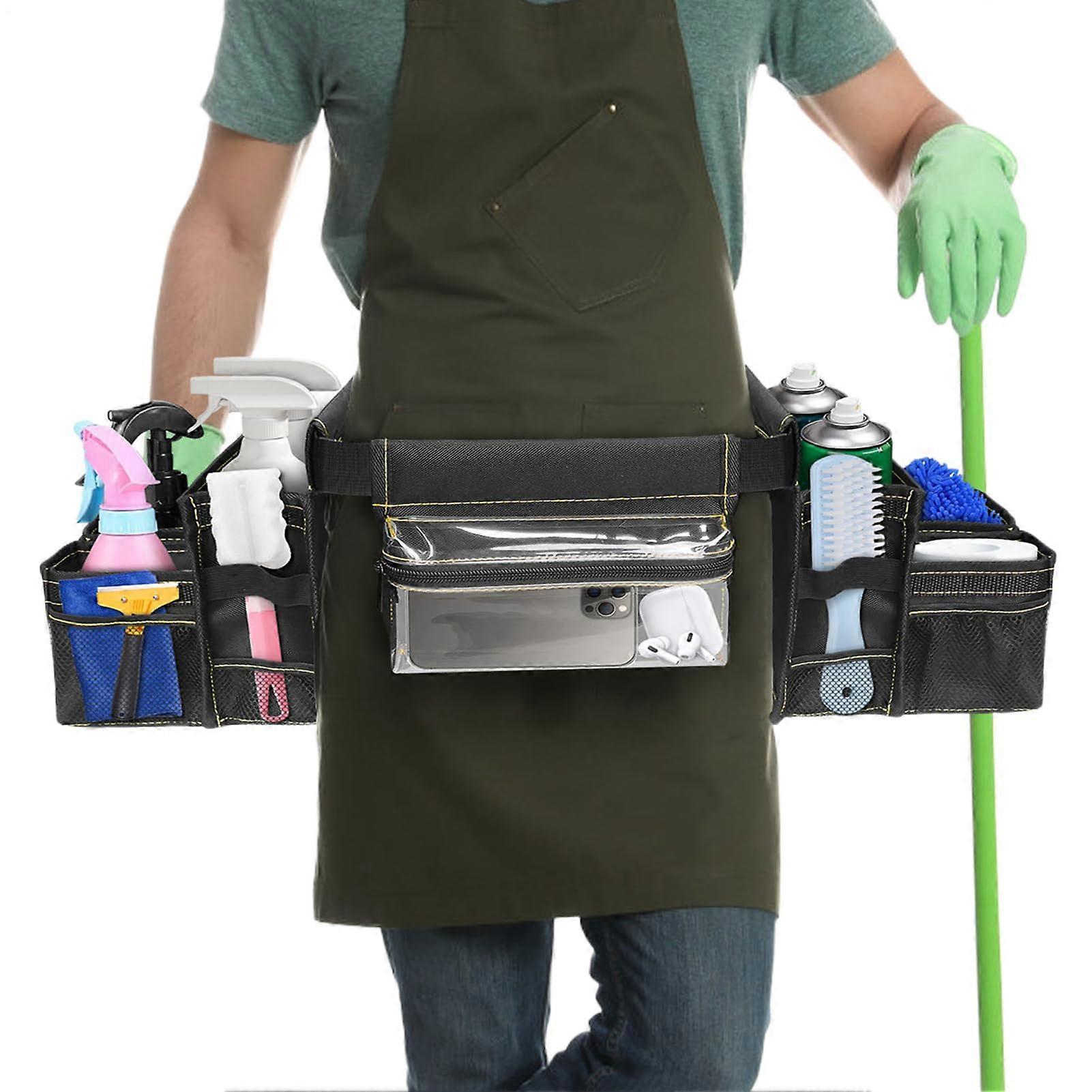Adjustable Tool Belt with Multiple Pockets, Work Apron for Plumbing, Building, Cleaning & Carpentry