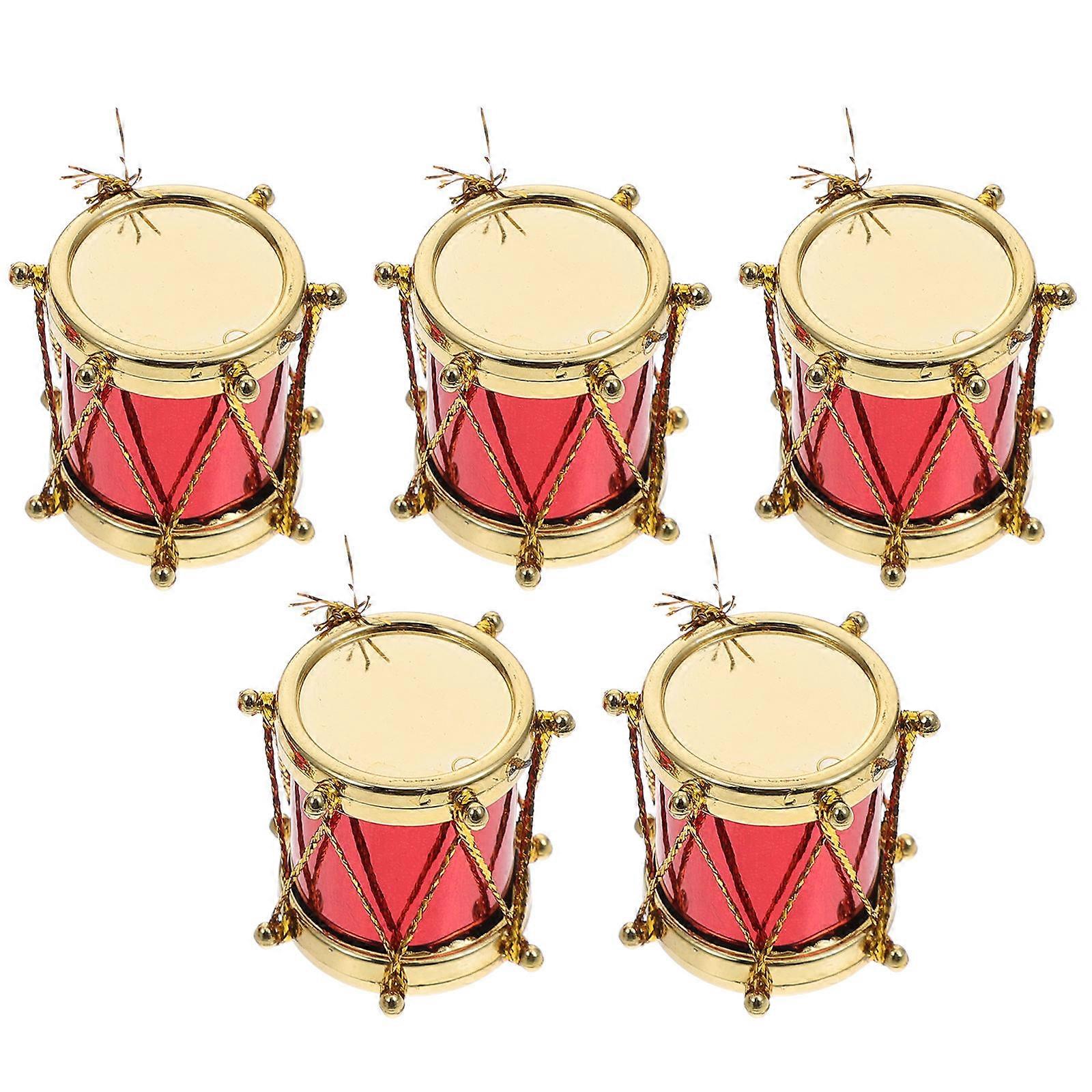 5pcs Mini Drum Models Adornments for Dollhouse Musical Instruments Realistic Design Micro Landscape Models for DIY Projects
