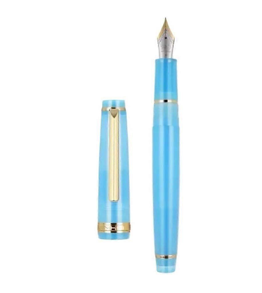 Fountain Pen Transparent Plastic Spin Pen with EF F M NIB for Business Office and School Supplies in Chocolate Color Size M