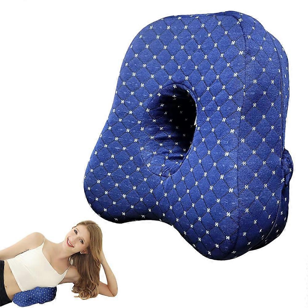 Revoget Alignment Knee Pillow for Side Sleepers, Relieves Back Pressure (Sky Blue)