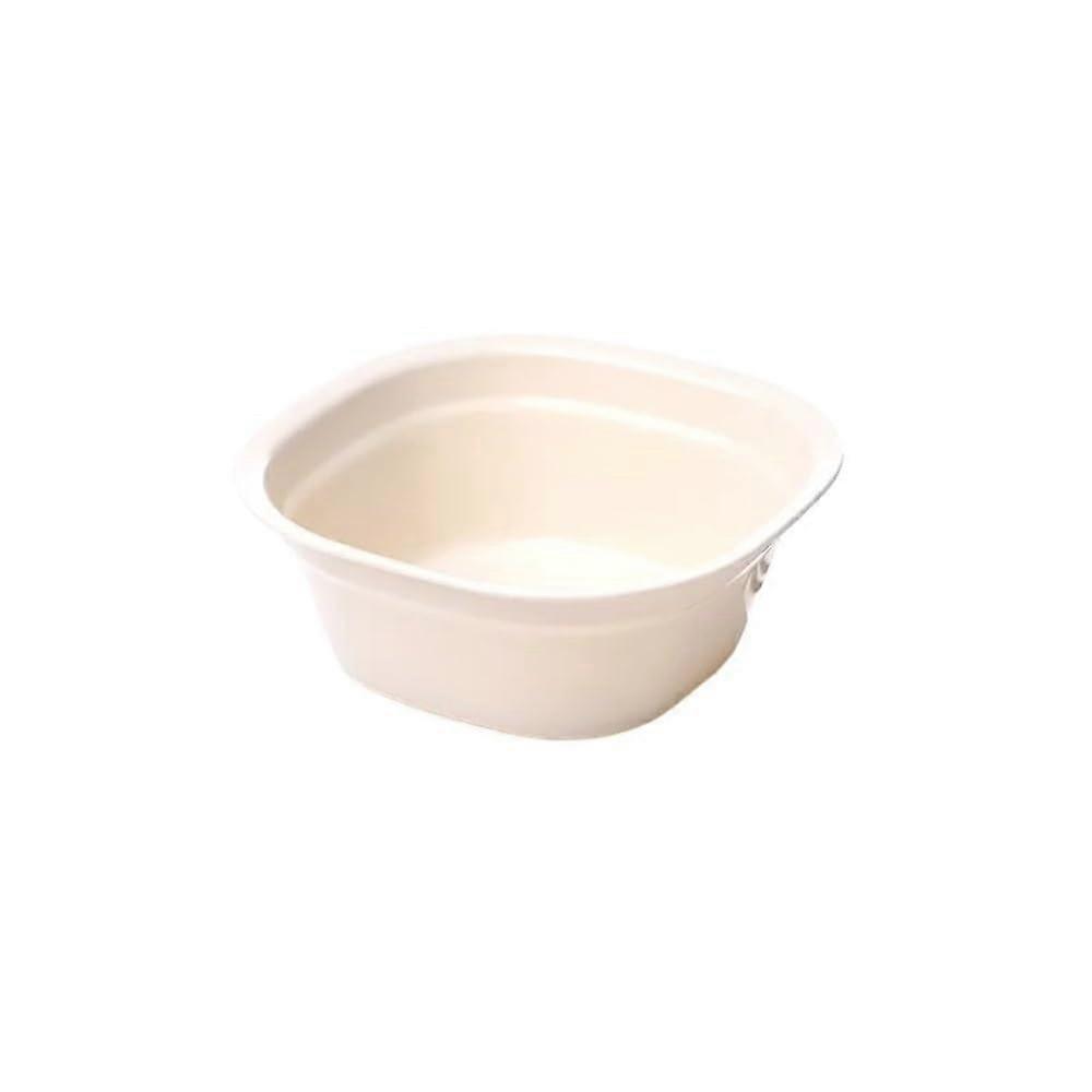 Durable Plastic Hand Basin for Bathroom Sink - Beige Multipurpose Utility Tub for Face Washing and Personal Care, 2pcs L