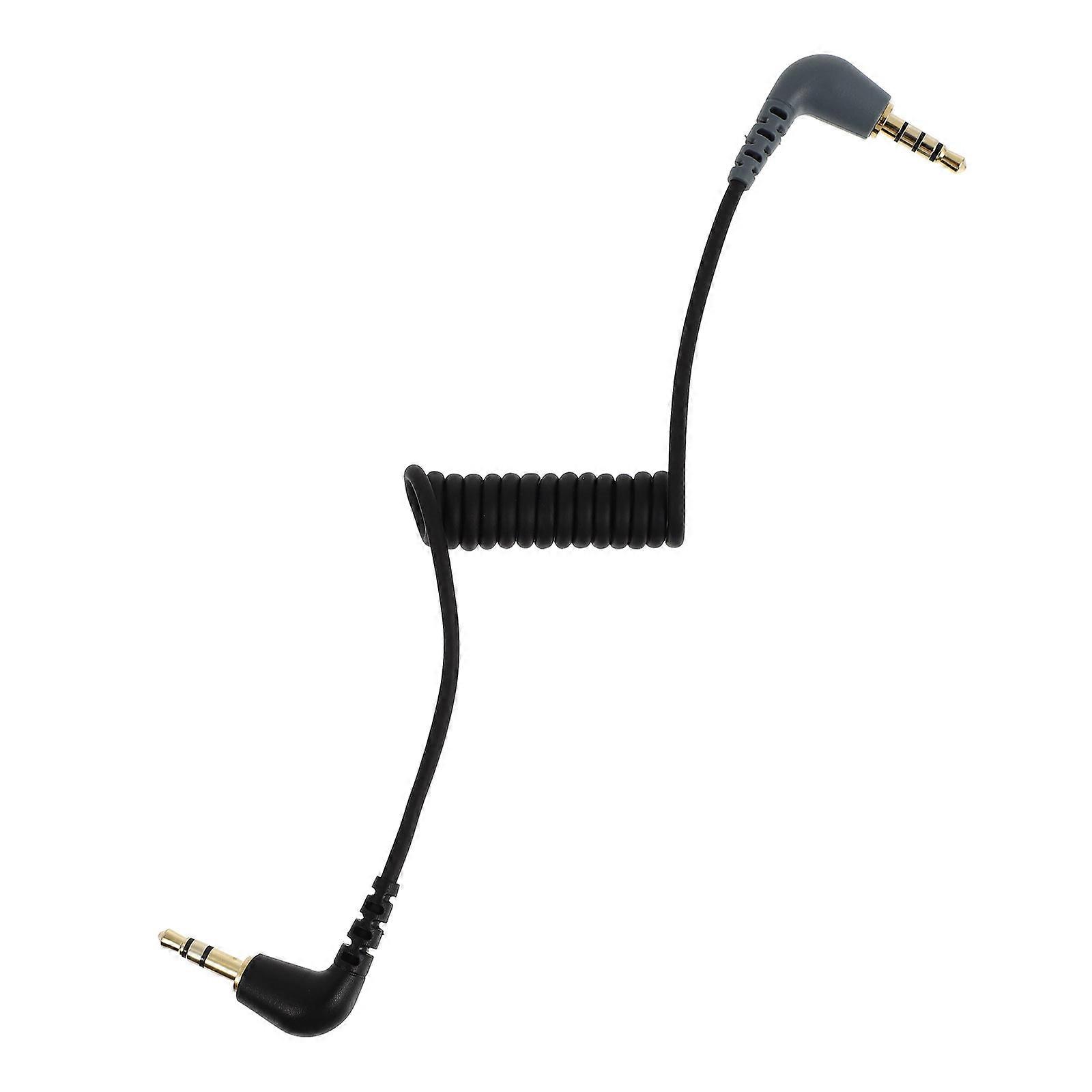 TRS to TRRS Microphone Cable Adapter – Right Angle Male Connector for Audio Recording Devices with High Standard Shielding and Gold Plated Connectors