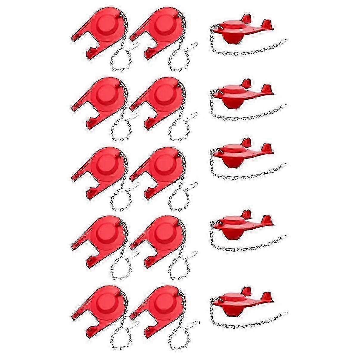 15Pcs Universal Toilet Flapper Replacement Kit with Chain for 2 Inch Flush Valve - Red