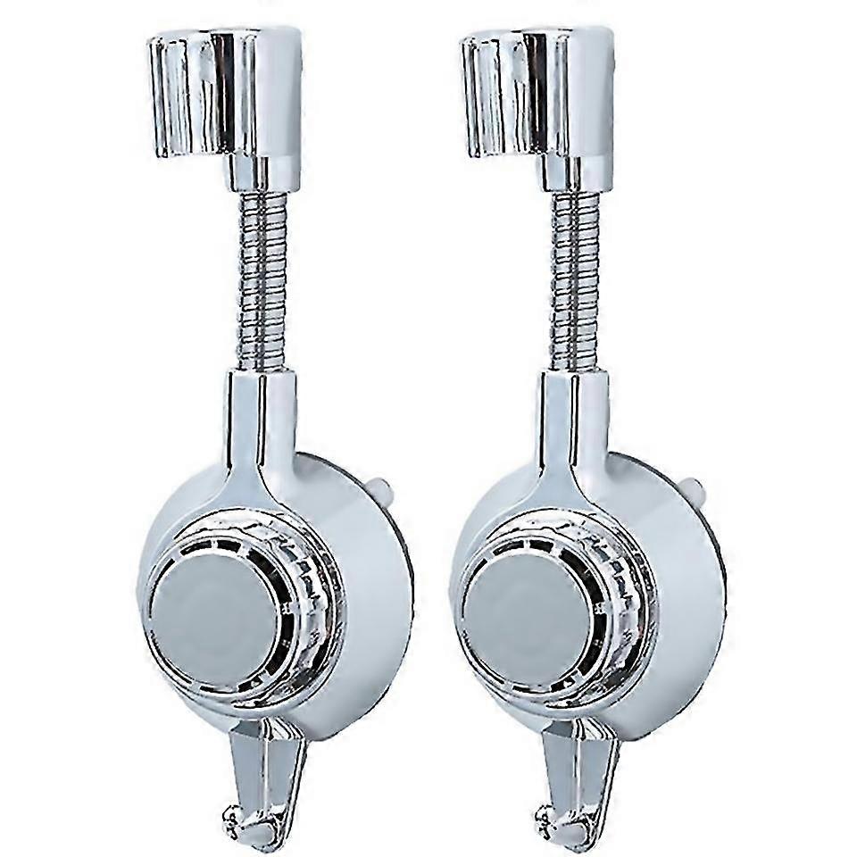 For 2 Suction Cup Shower Holders Adjustable Fixed Base Silver