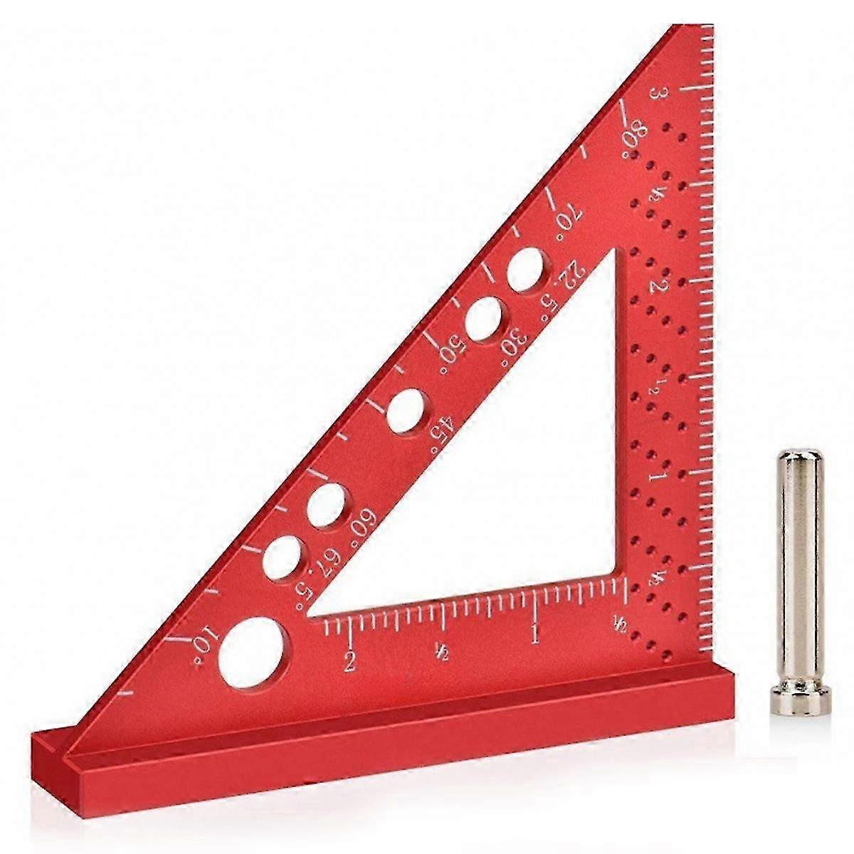 90 Degree Mini Carpenter Square with Scribe Holes - Precision Woodworking Tool for Measuring and Crafting