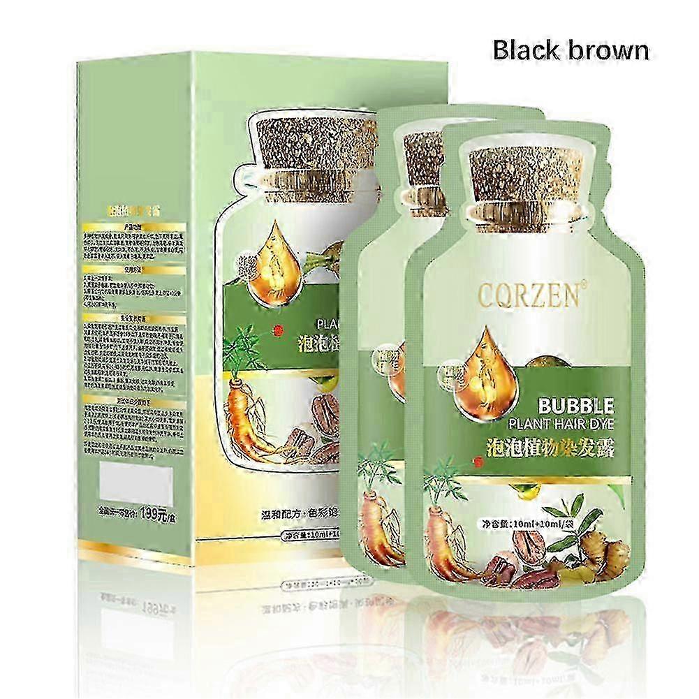 Permanent Bubble Hair Dye Shampoo - Fast Gray Coverage with Natural...