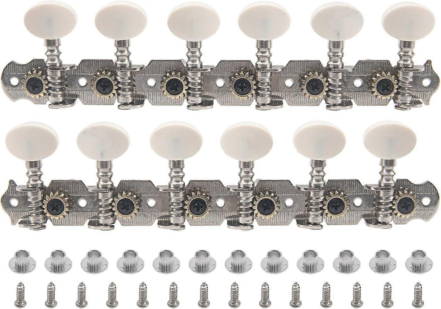 1Set 12 Strings Acoustic Guitar Tuning Pegs  Single Hole Compatible with Acoustic Guitar A