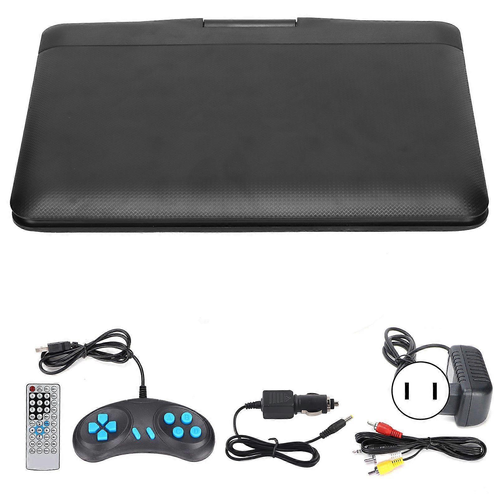 Portable HD Children's DVD Player Multifunctional Convenient Car TV Player with Remote Control and Handle (Black )