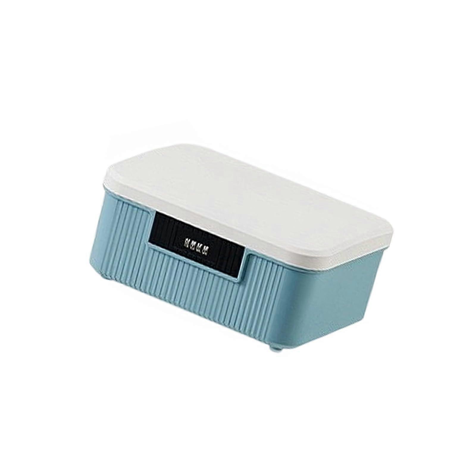 9L Secure Storage Box 4Digit Password For Documents And Valuables Stackable Privacy File Organiser Blue