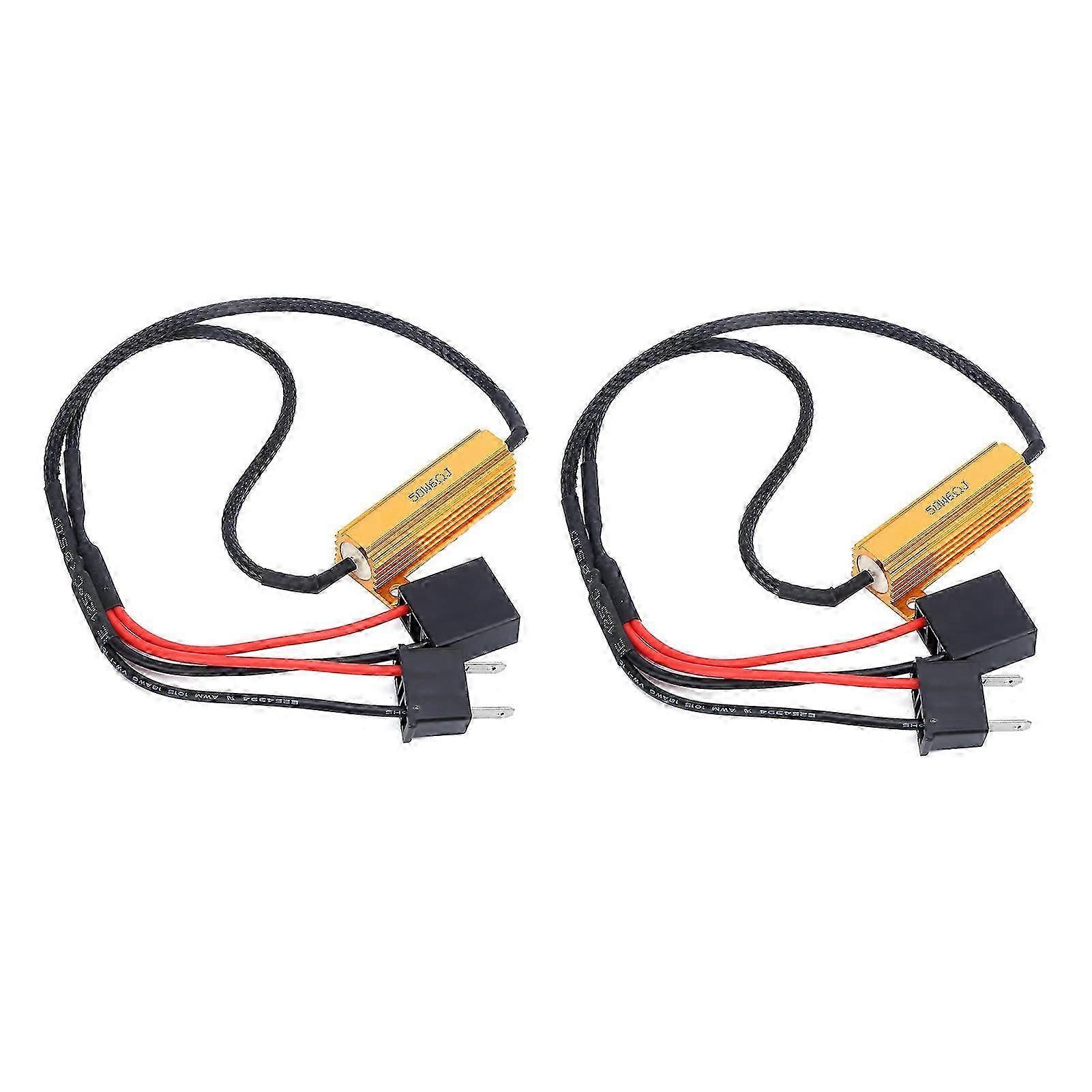 2pcs H7 LED Decoder 50W 6ohm Load Resistor Flash Error Free Canceller for Car Headlight Turn Signal