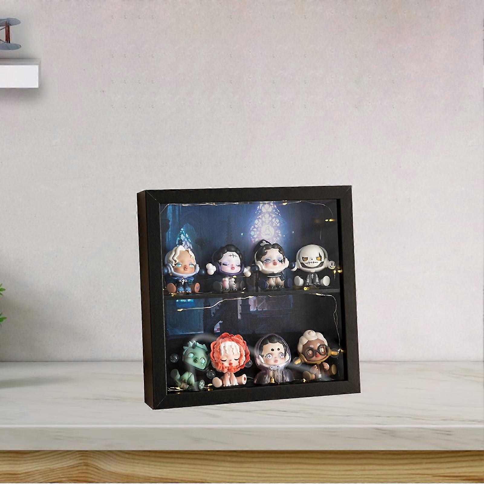 Black Thickened 3D Display Storage Case for Mini Toy Collections
