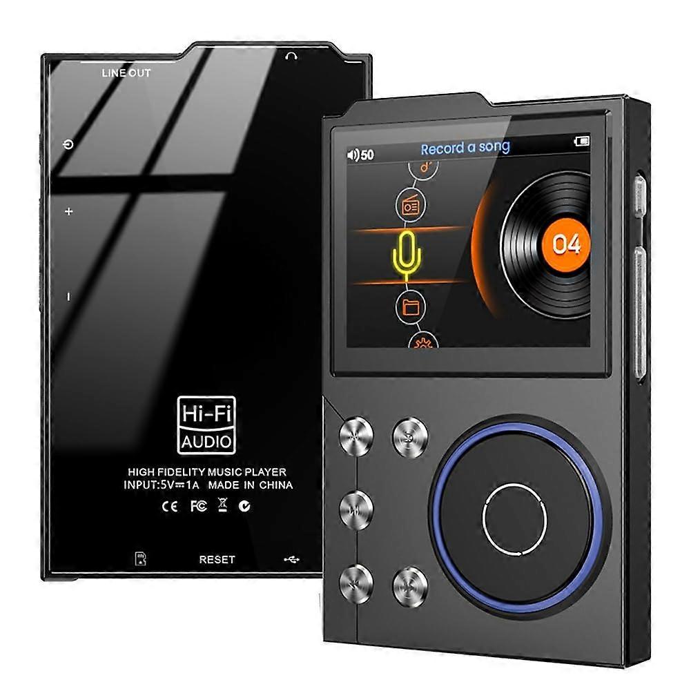 HiFi MP3 Player Bluetooth 5.0 Lossless Audio Portable Digital Music Player With 16GB Card Black