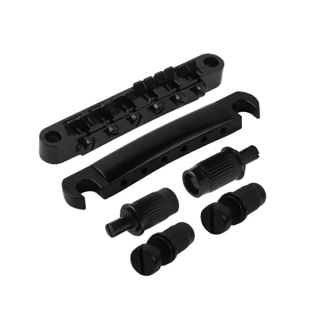 Vintage LP Guitar Bridge & Tailpiece Set, Compatible with LP Electric Guitars, Enhanced Durability & Tone Black