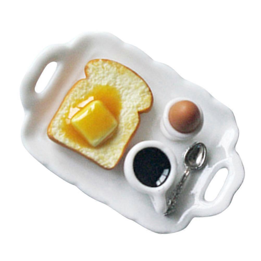 Micro Burger Breakfast Plate Miniature Plate for Decor 1Set Miniature Tableware