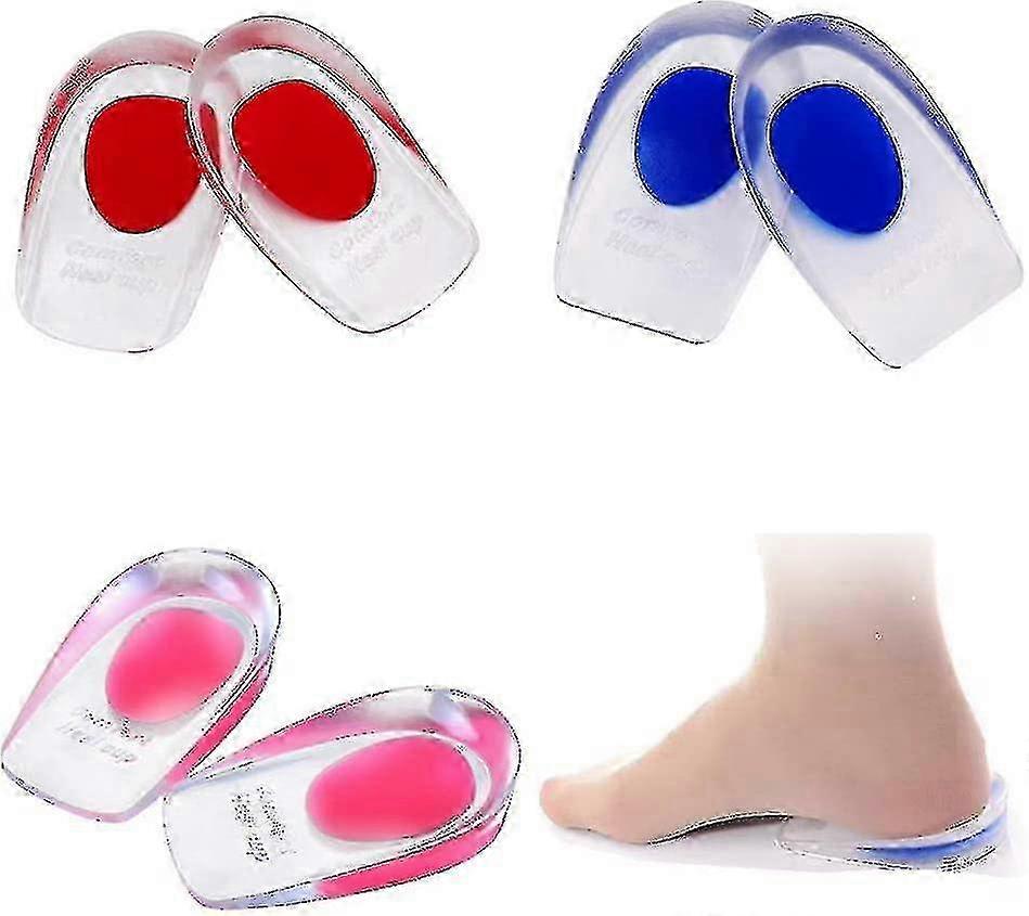 3pairs Gel Heel Cups, Silicone Heel Cup Pads Cushion Inserts Running Heel Support Pads Gift 2025