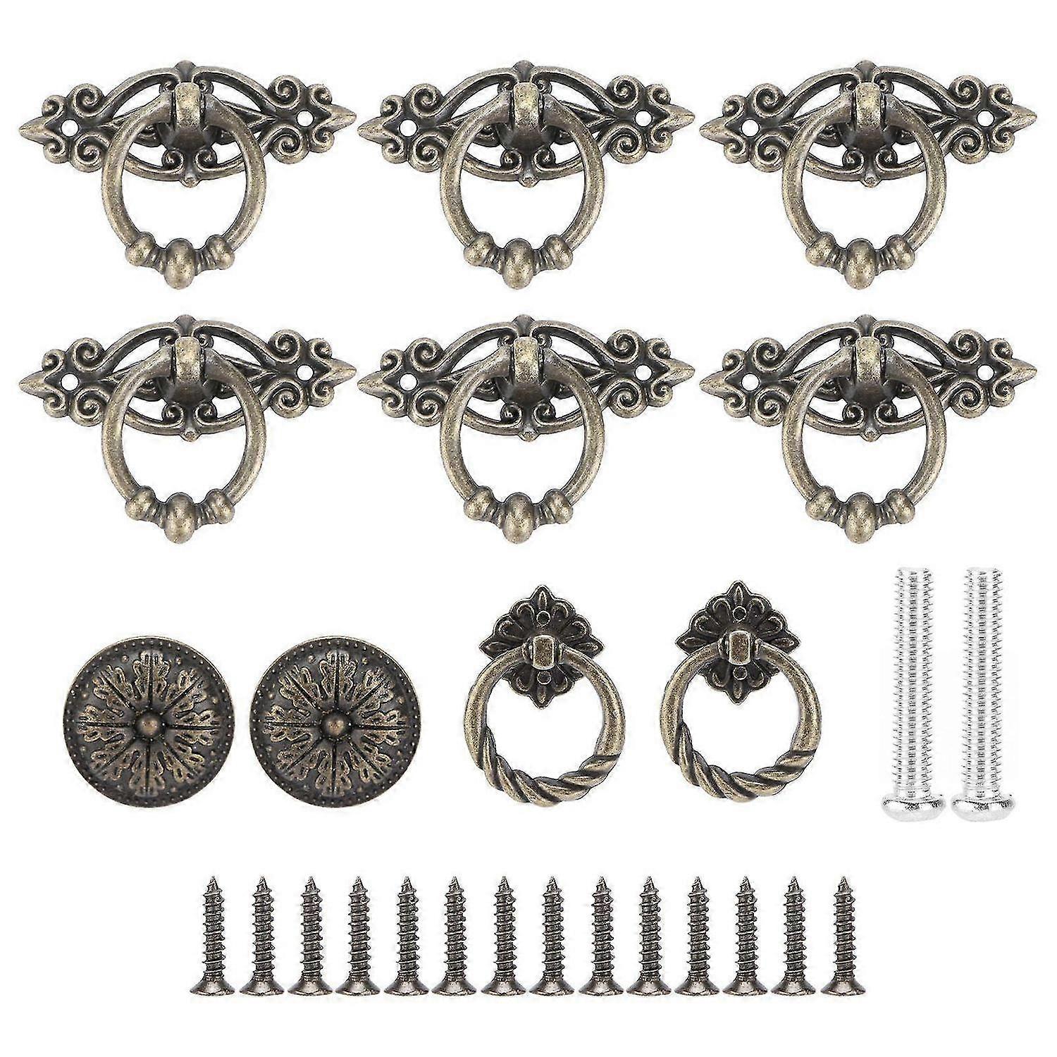 2025 Latest Model 10Pcs Drawer Handles Alloy MultiStyle Vintage Kitchen