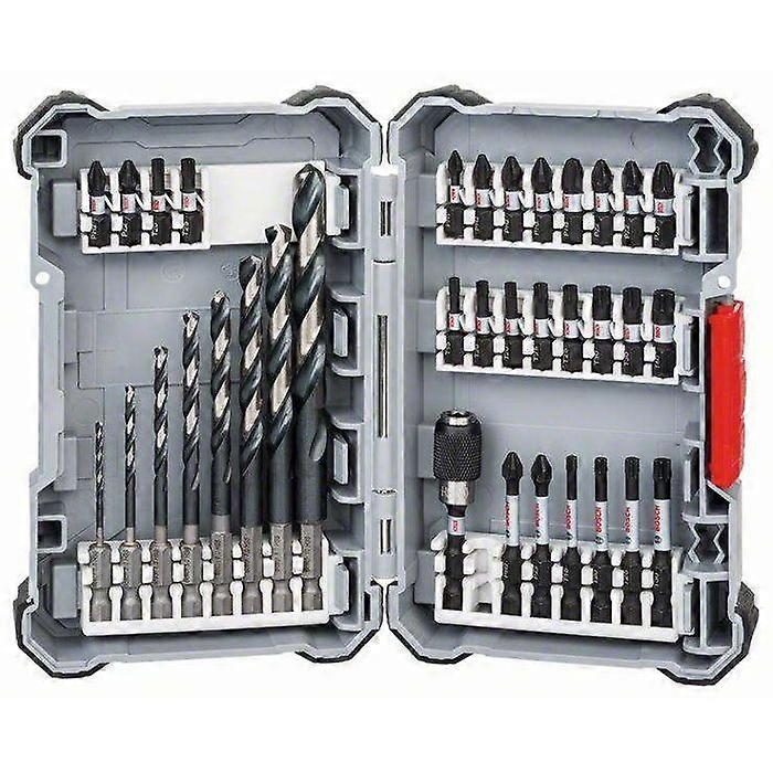 BOSCH 35 Stück HSS Spiralbohrer Pick and Click Impact Control und Bits 2.607.017.567