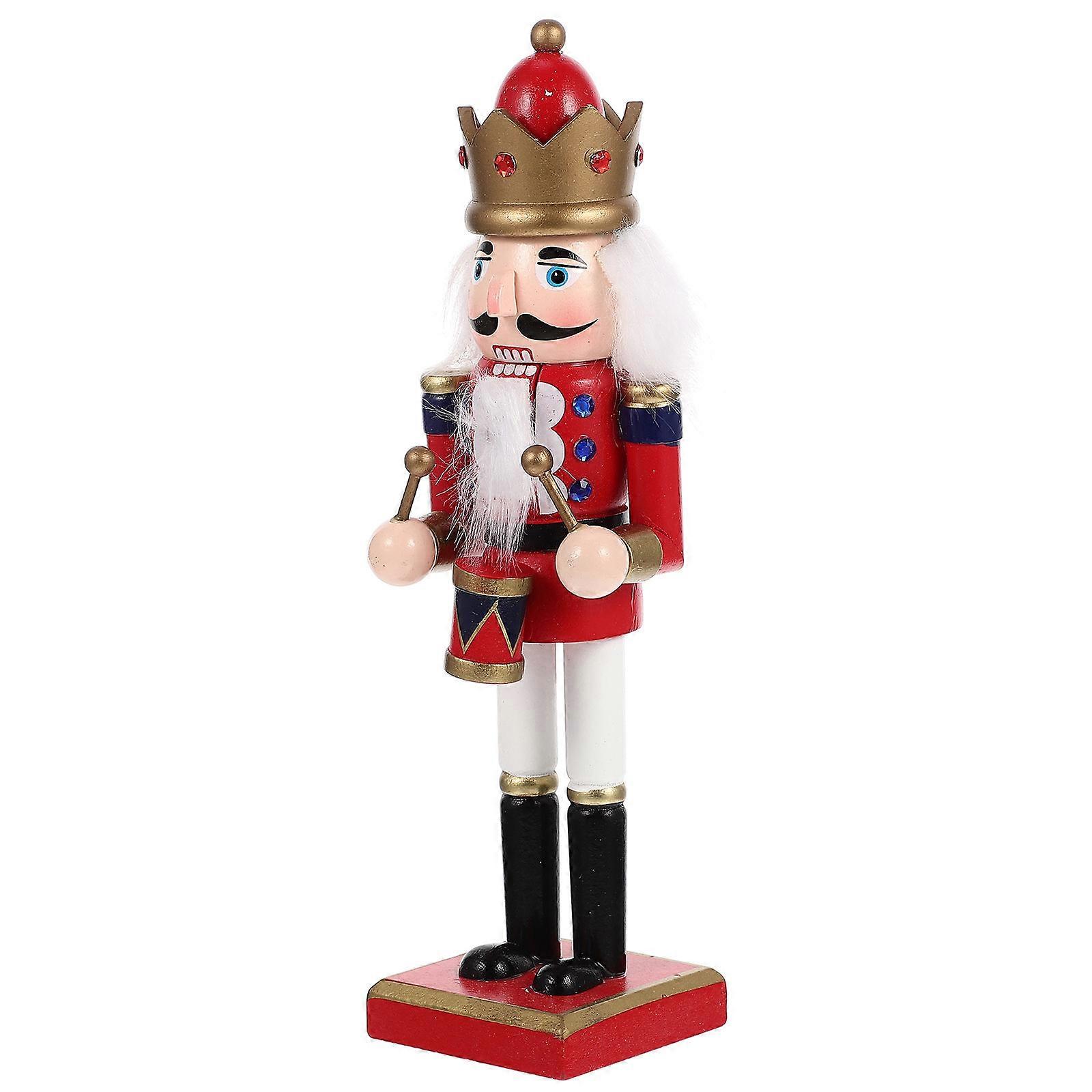 Christmas Nutcracker Soldier Decor Wooden Nutcracker Figure for Decor 3Pcs