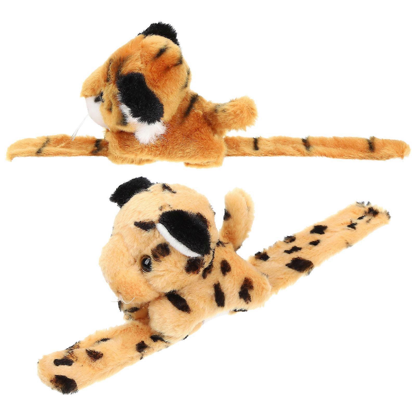 Kids Slap Bracelets Plush Animal Bands for Kids 6Pcs Yellow Wristbands