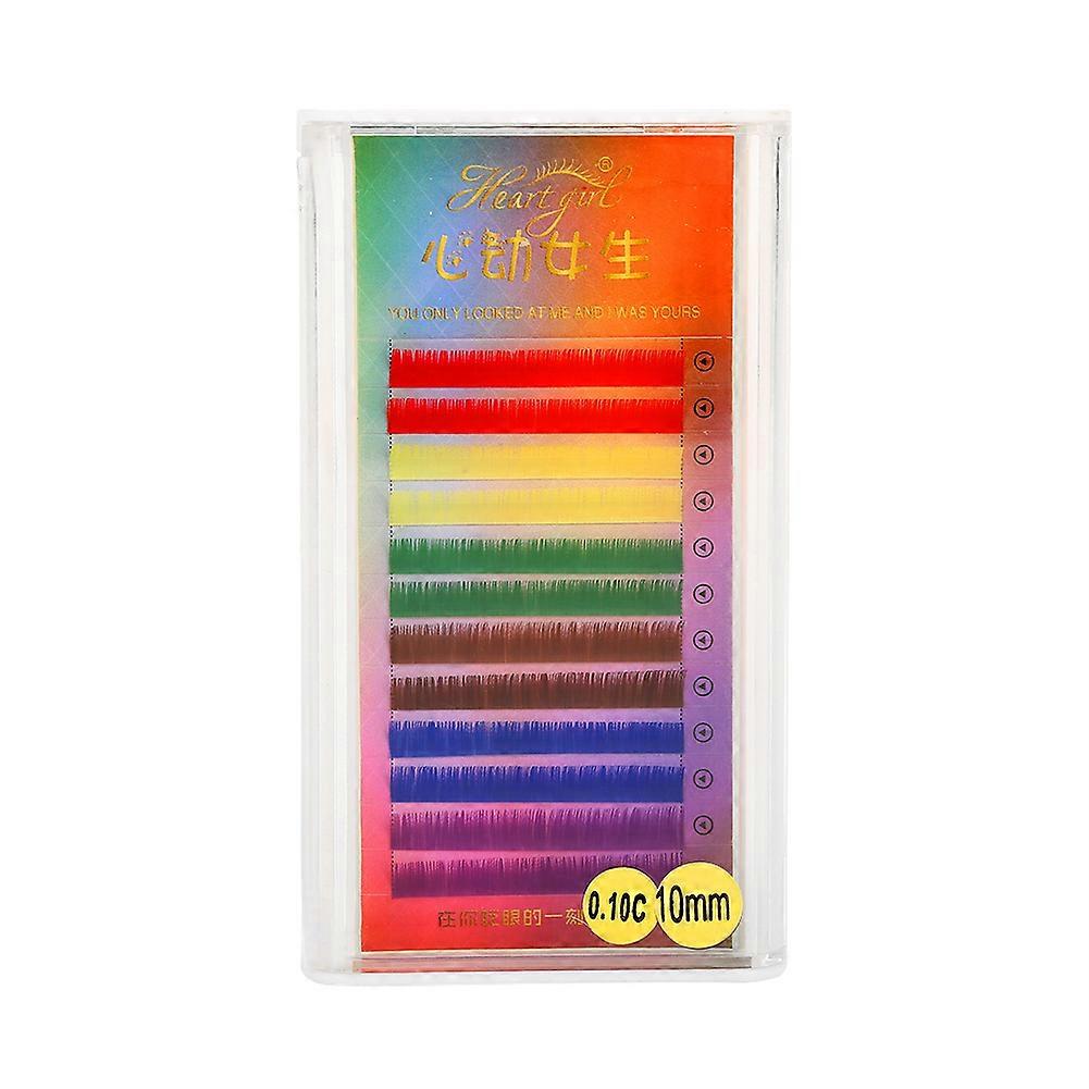 Extension de faux cils arc-en-ciel colorés, dégradé de couleurs, faux cils individuels de 10 mm