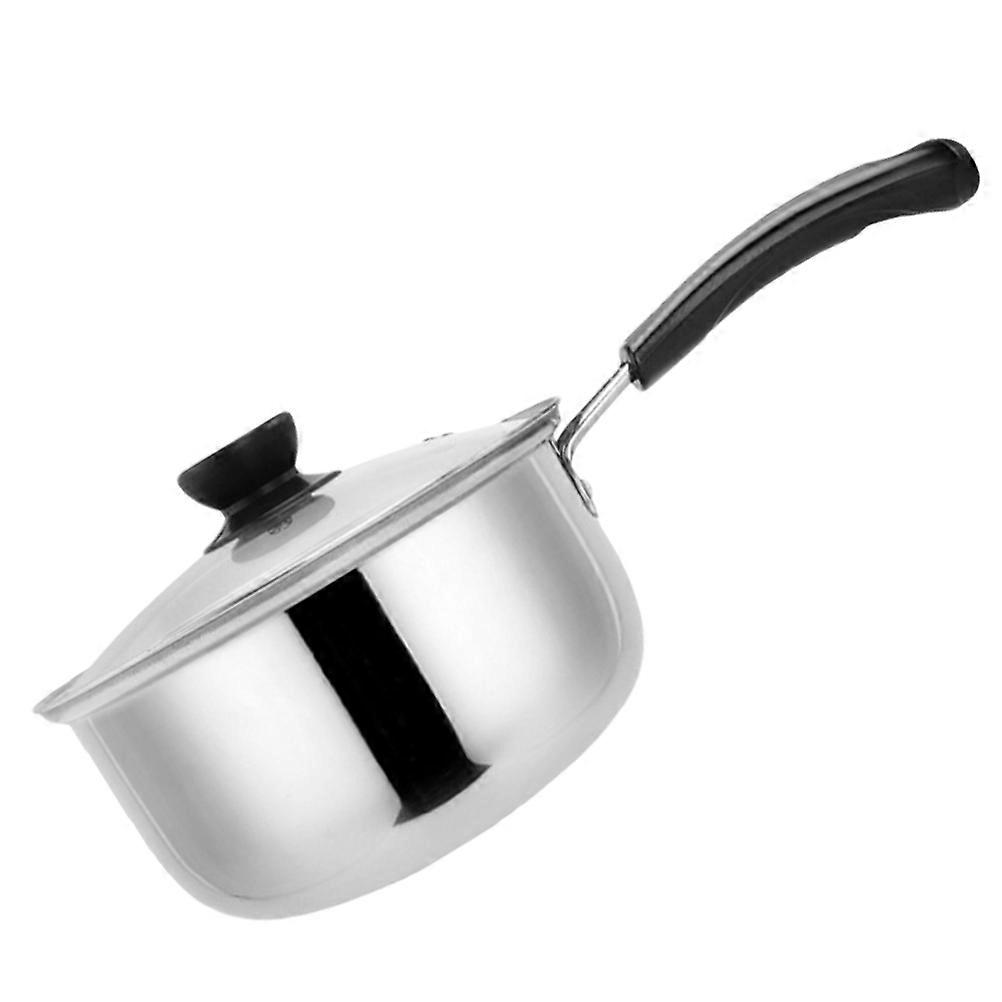 Milk Pan for Stove Stainless Steel Saucepan with Lid for Baby Food Preparation Silver Non Stick 1Pack