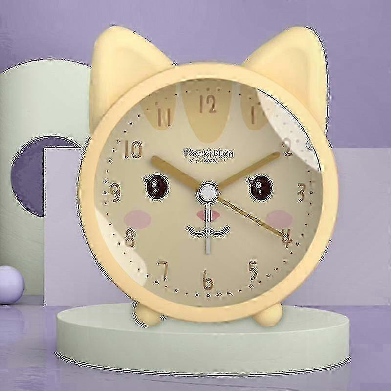 Kids Alarm Clock with Cat Motif and Night Light Functionality