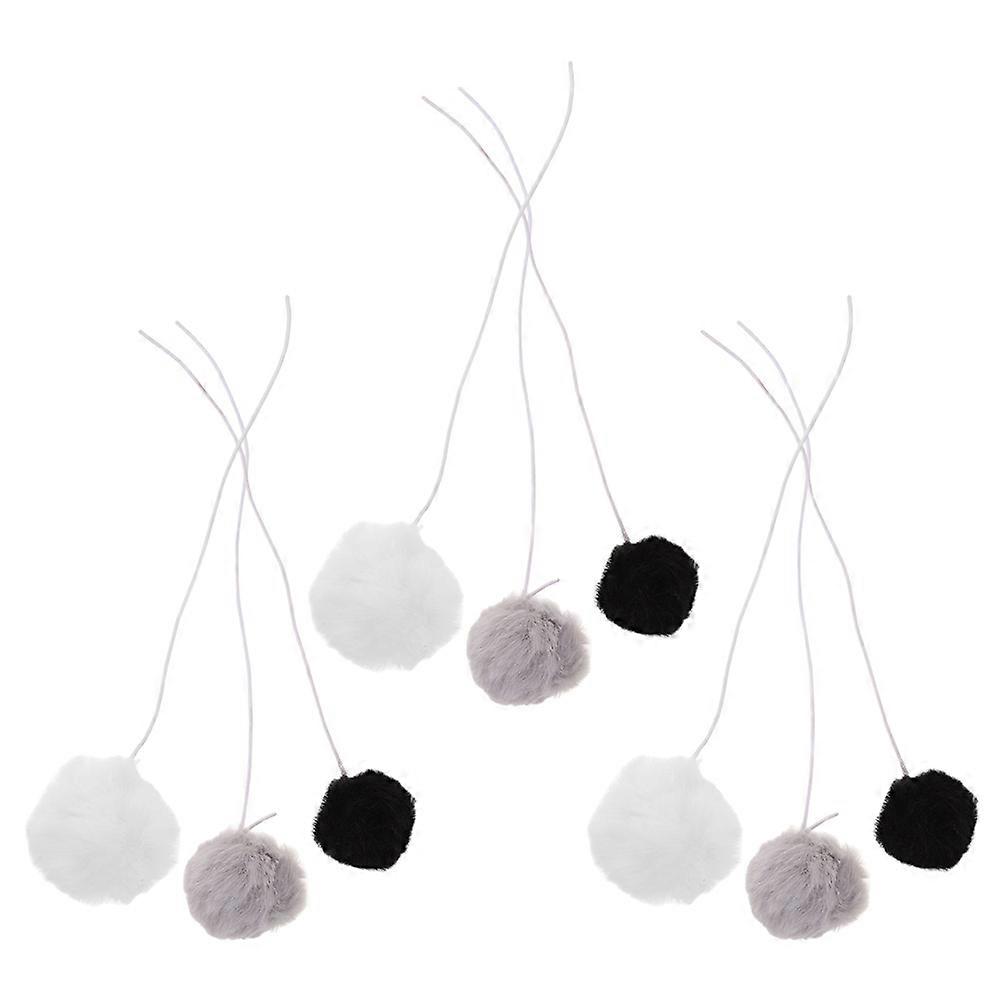 Interactive Cat Teaser Toy Plush Ball for Indoor Cats with 36Pcs Set