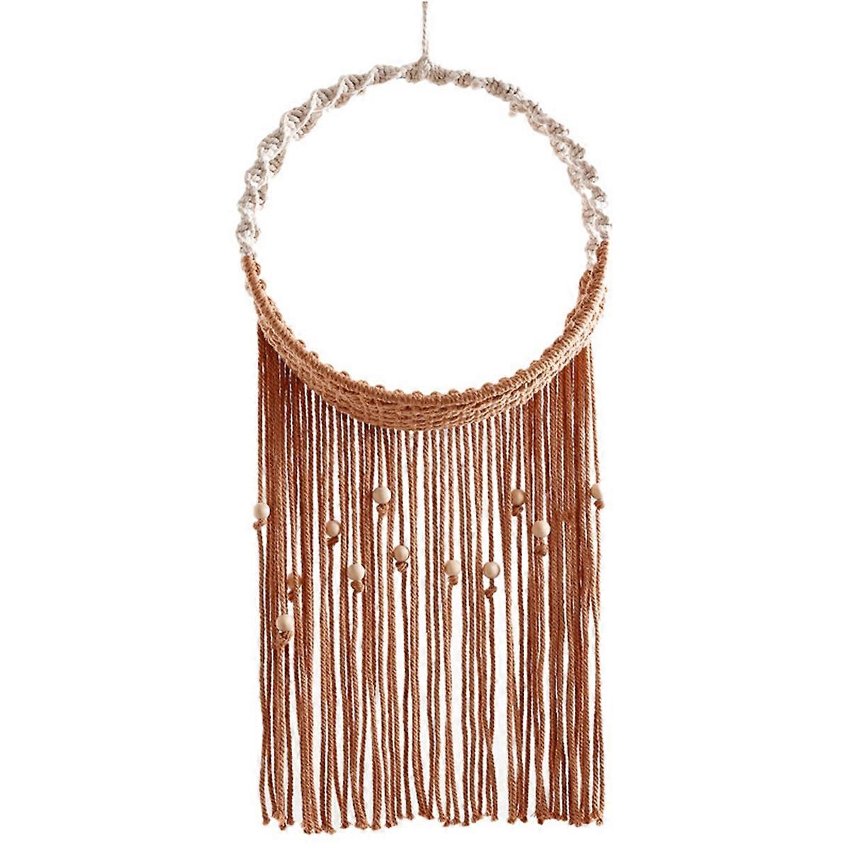 Macrame Wall Decor Holder, Boho Hanging Woven Art Shelf