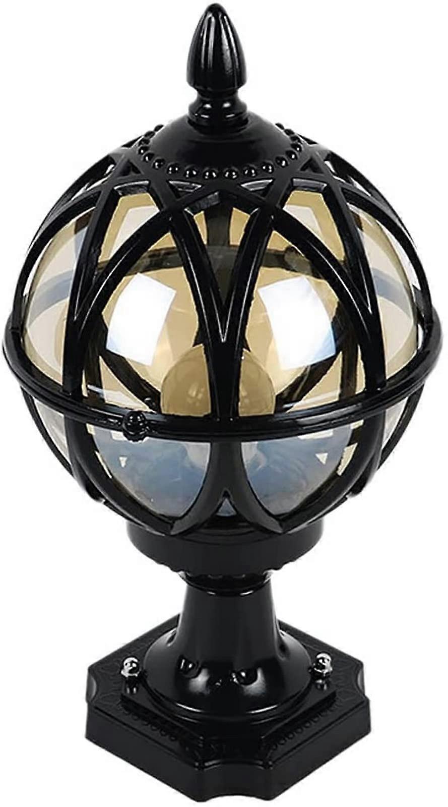 Garden Post Light Outdoor Globe Lamp Rainproof Aluminum Glass 18 x 32 cm Post Pillar Lamp Patio Lantern