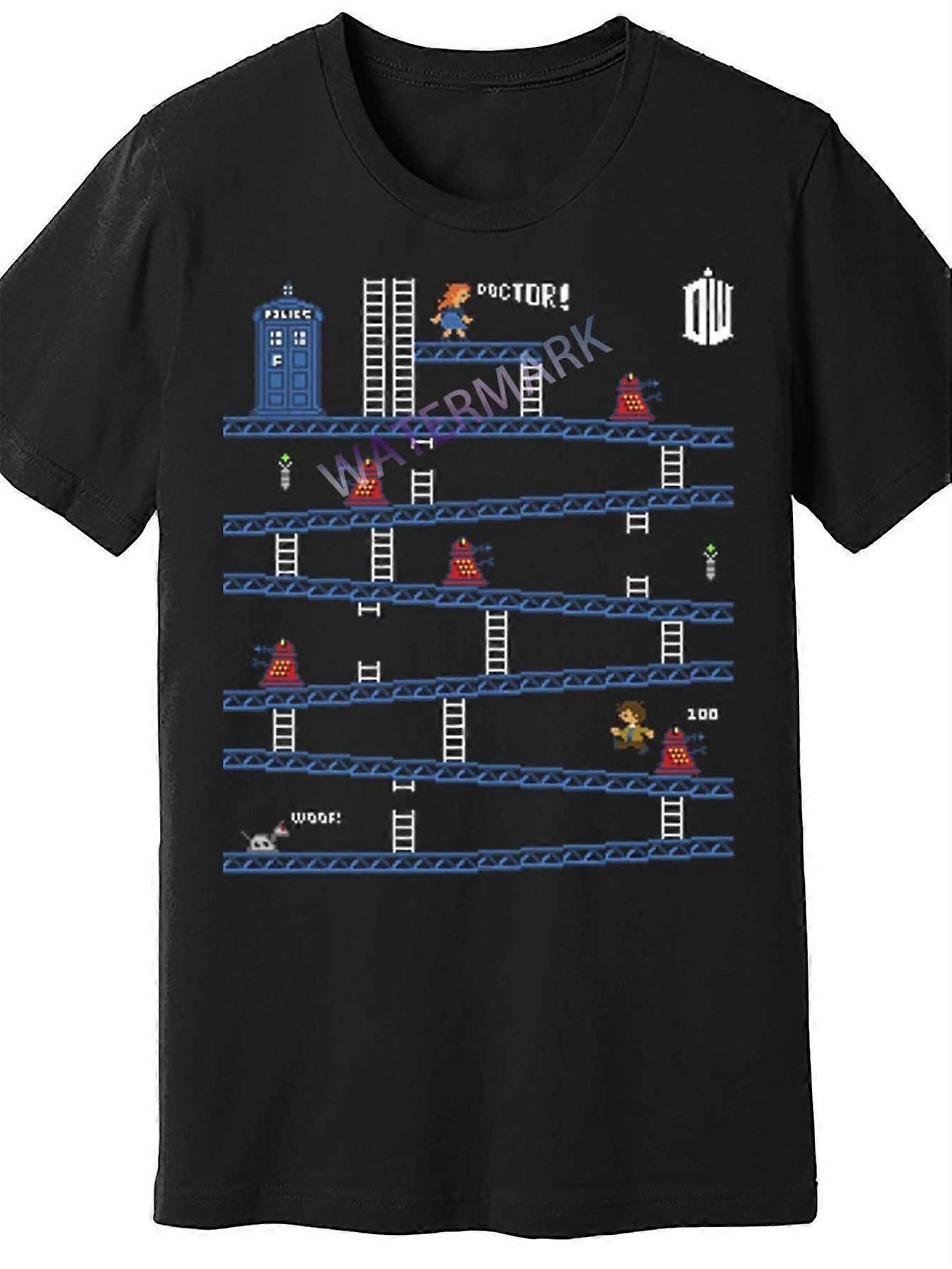 تي شيرت جرافيك دكتور هو للرجال - 100٪ قطن 180 جرام تي شيرت كاجوال ثقيل الوزن مع تصميم مغامرة ناطحة سحاب ، Cyber-SWRYI256