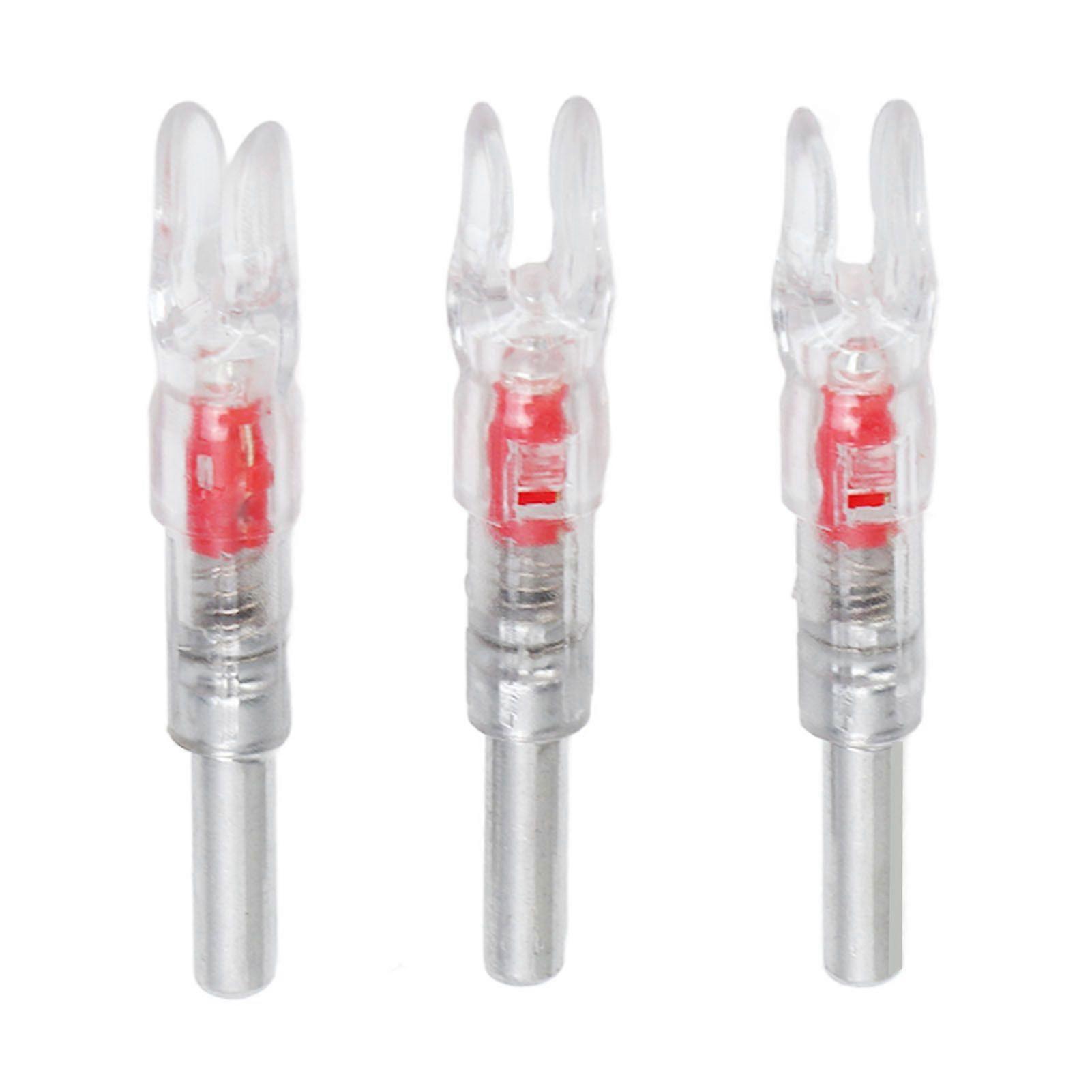 3PCS Archery Lighted Nocks Plastic Automatic with Switch 6.2mm Inner Diameter Archery Nock Tail for Night Hunting Red