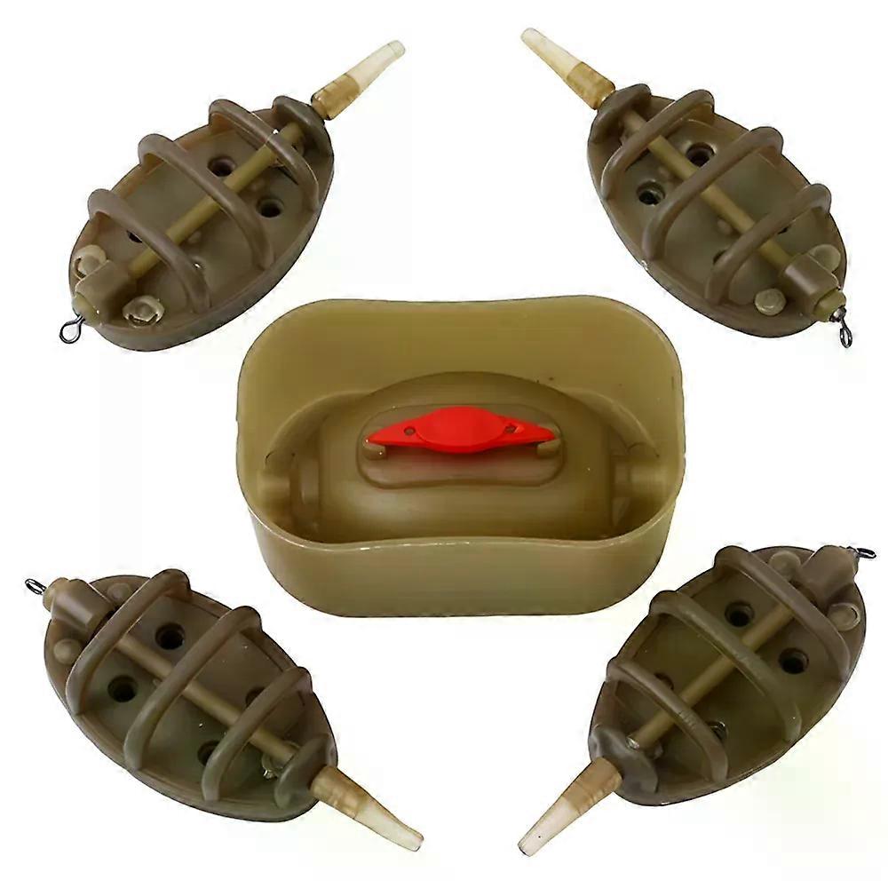 Inline Method Feeder Mould Bait Thrower Bait Plumb Set Carp Fishing Bait Holder Tool for Freshwater Fishing Accurate Bait