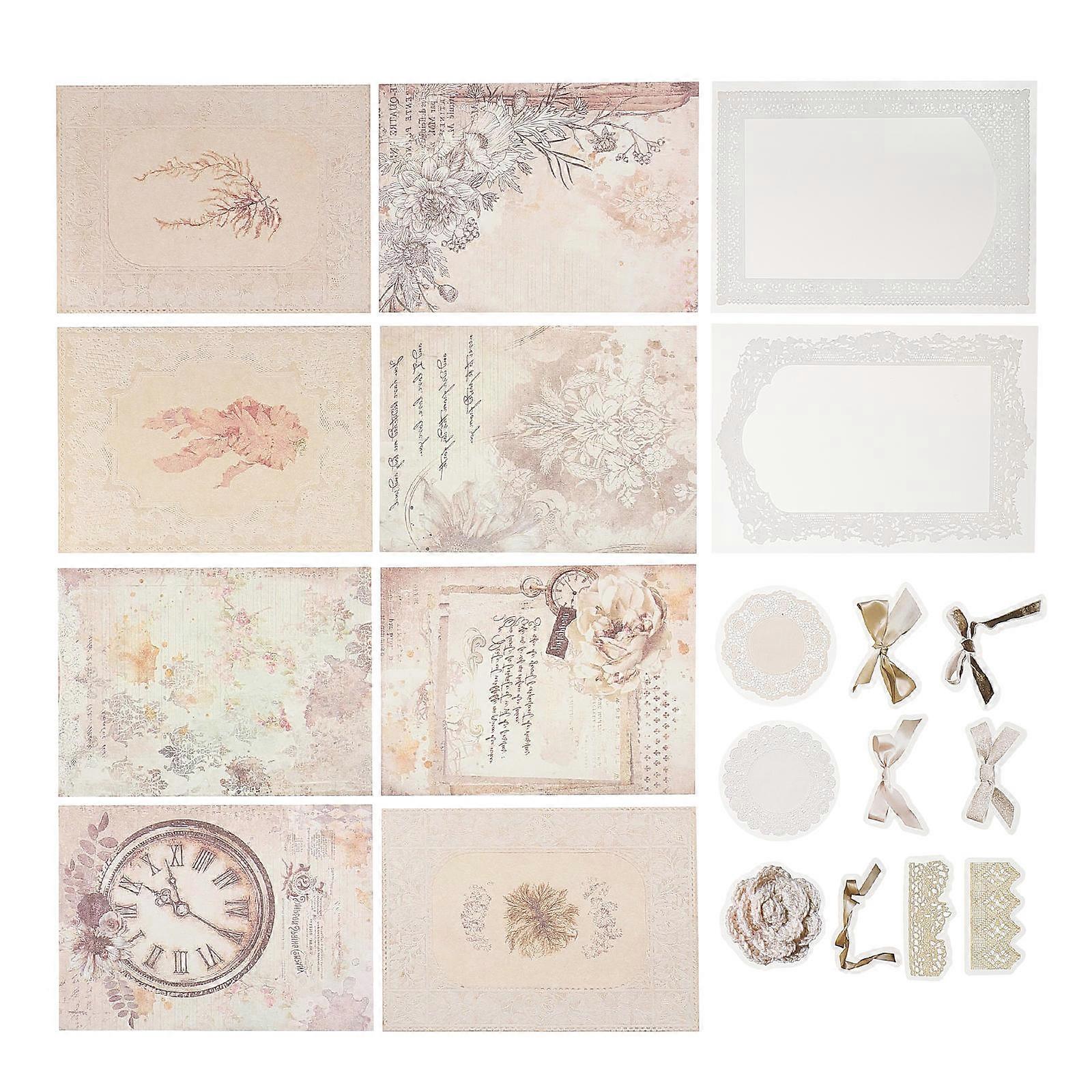 DIY Material Papers Vintage Lace Package for 1Set of Hand Account Crafts
