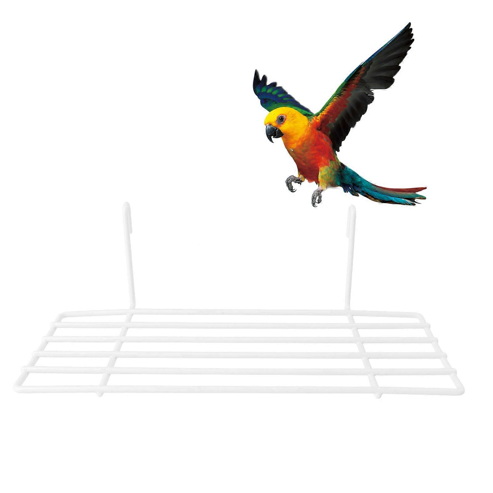 Pet Bird Platform Grid Iron Frame Shelf for Storage 4Pcs White