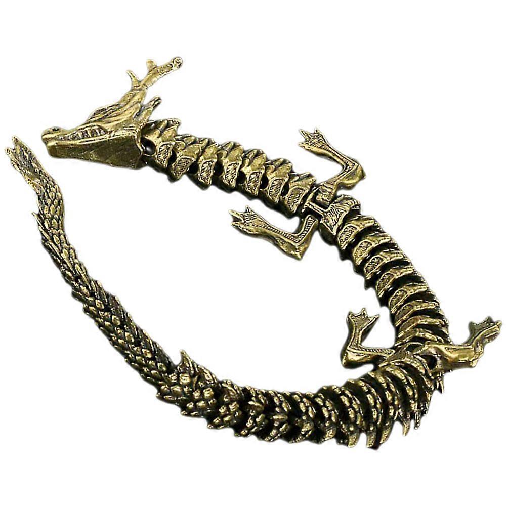 Decorative Copper Dragon Statue Dragon Sculpture Craft 5Pcs Bundle