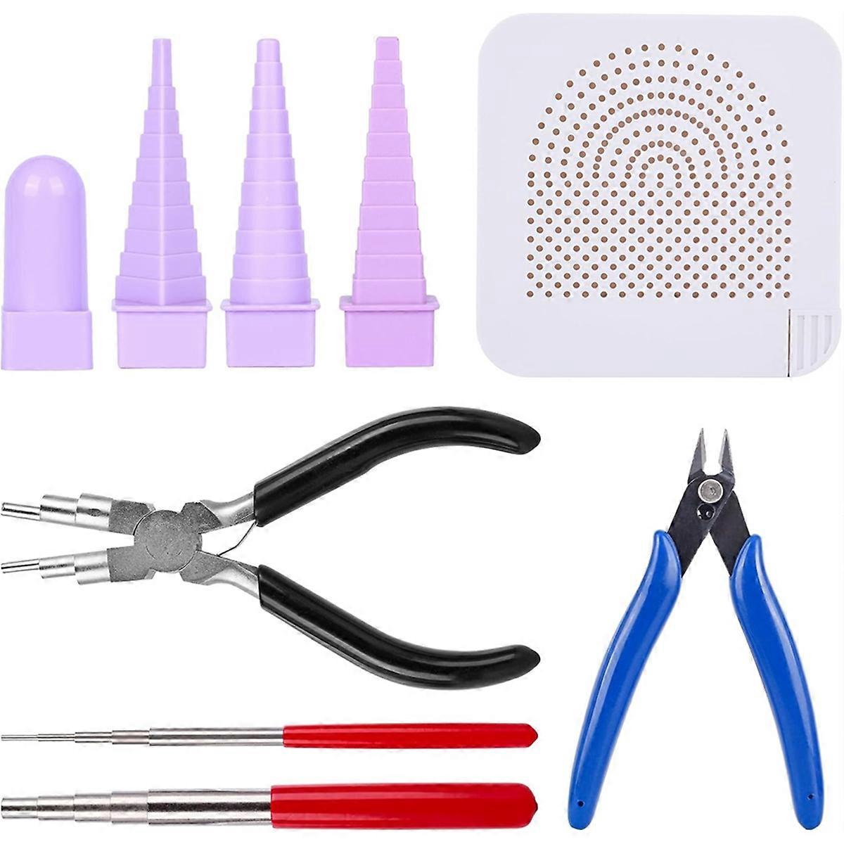 Wire Wrapping Set Wire Bending Jig Coil Jig Tool Quilling Tool Crimper Jaw Pliers for Jump Rings Mak