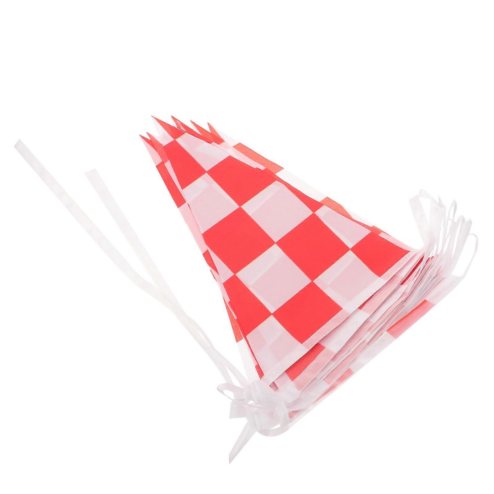 Checkered Flags For Racing Events 2 Strings Of Small Flags Multi Decoration Perfect For Cheer And Support 20 Flags Per String