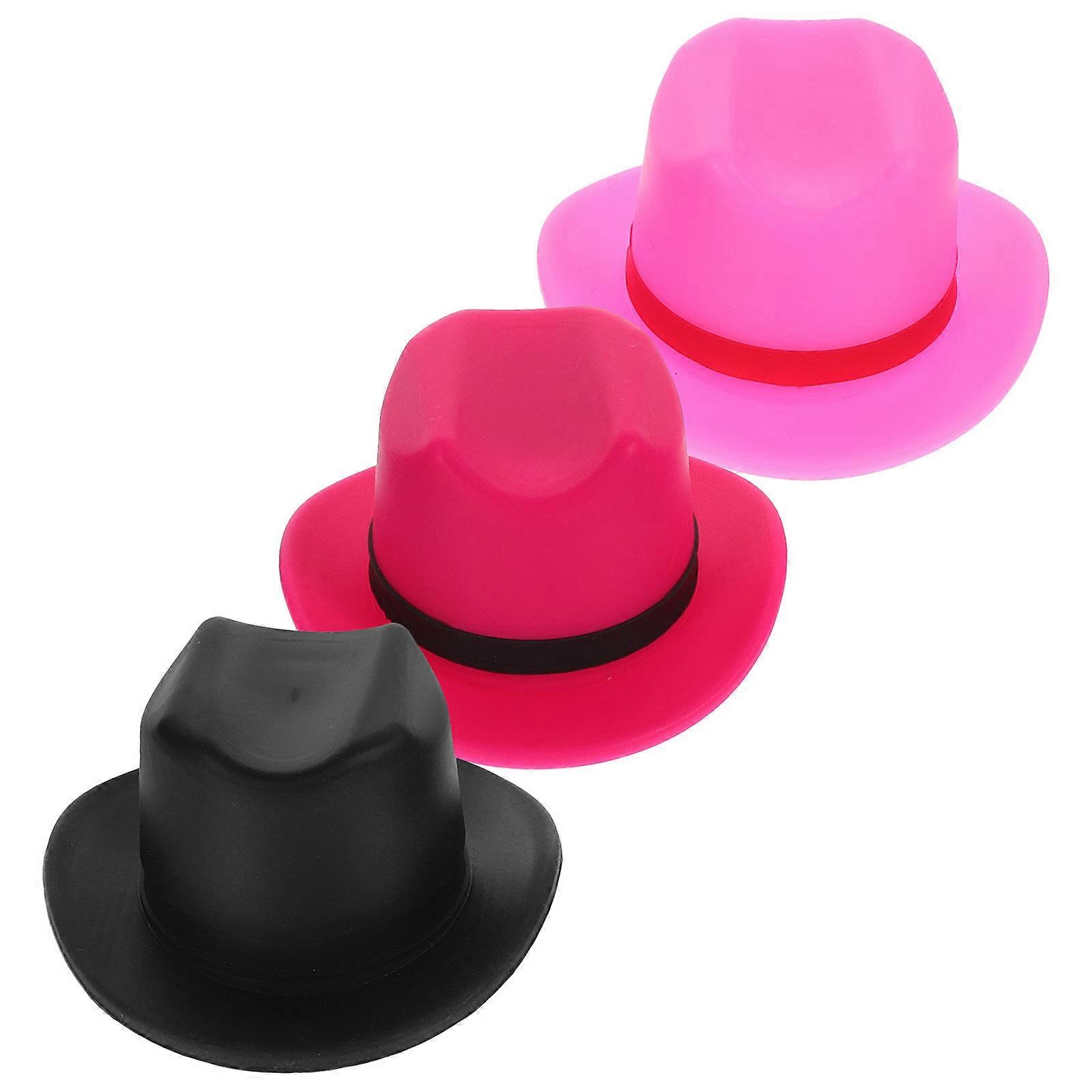 Creative Hat Shaped Plug 3Pcs Assorted Color Silicone For Restaurants Clubs Drinkers Reusable