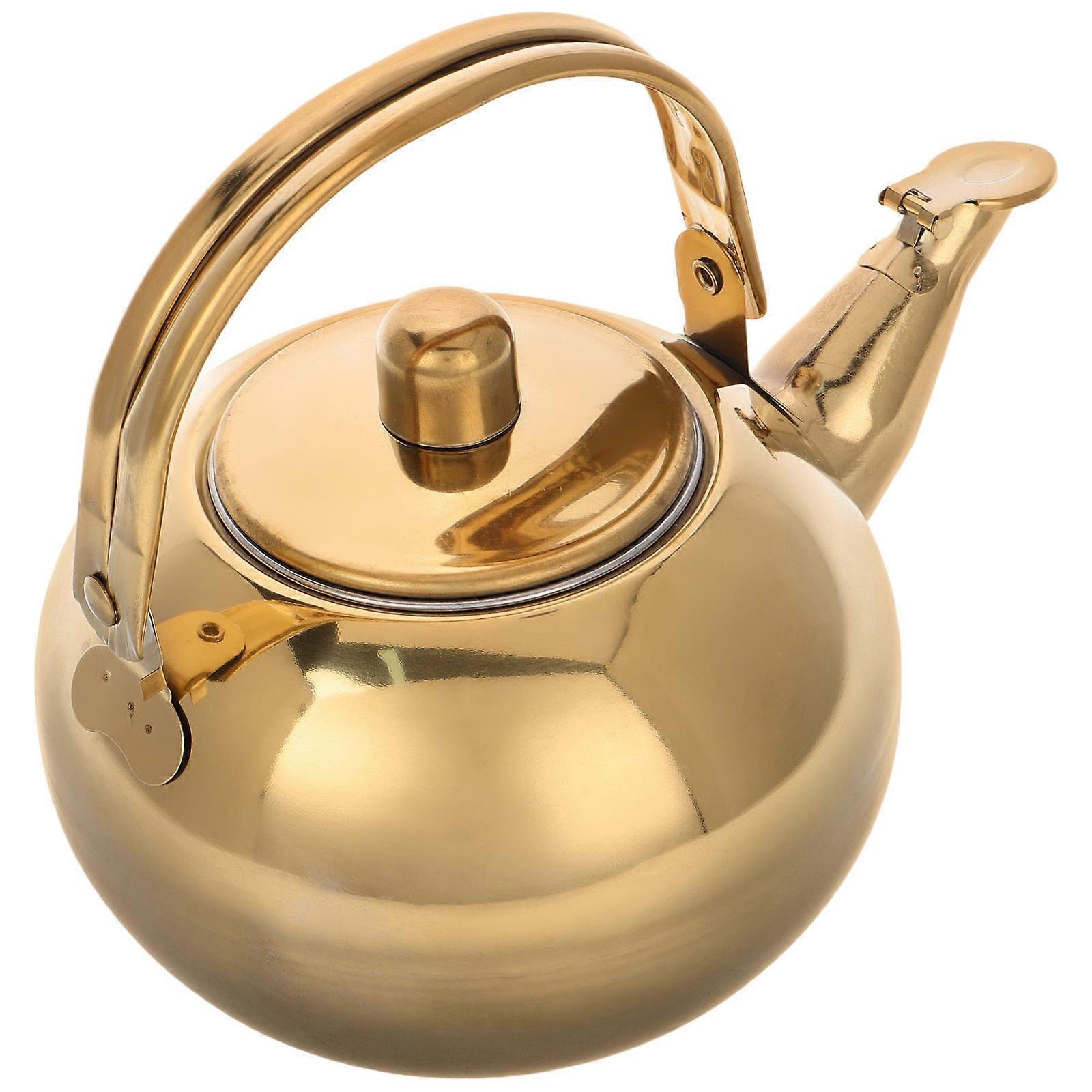 4Pcs Golden Stovetop Kettle Perfect For Use Infuser Filtering Designed For Tea Brewing And Water Boiling