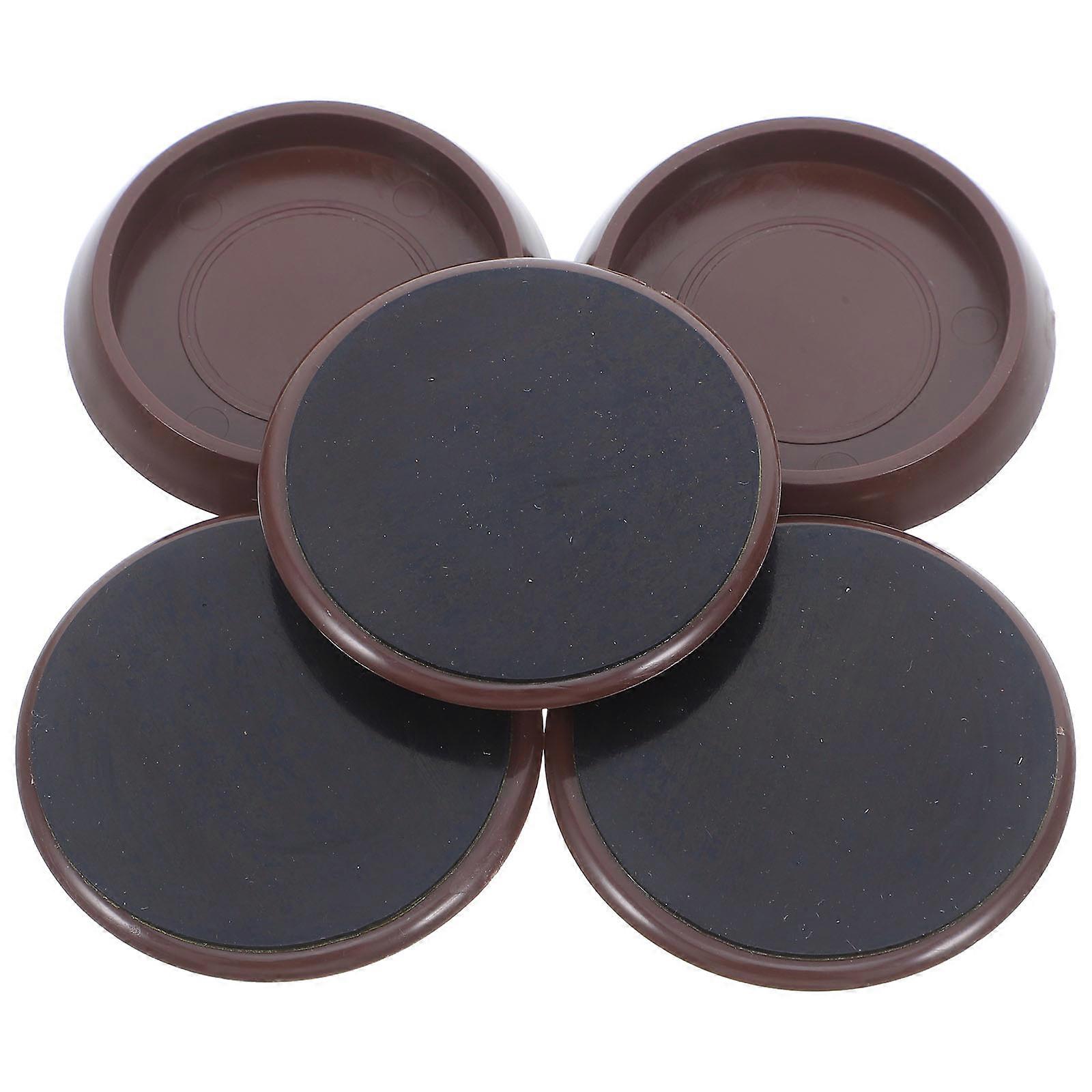 Furniture Grips Round Plastic Furniture Pads for Anti Skid 25Pcs Brown