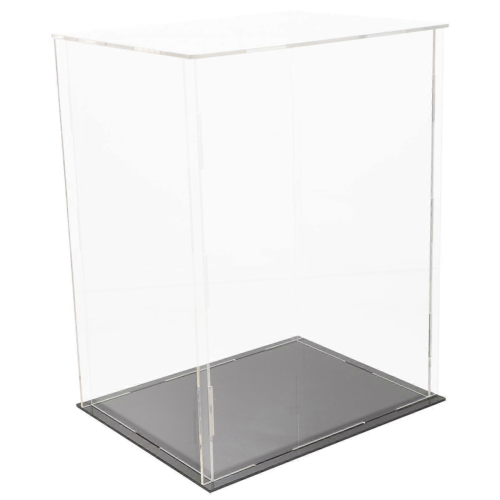 Transparent Acrylic Display Box for Figure Dolls with Protective Cover 2Pcs